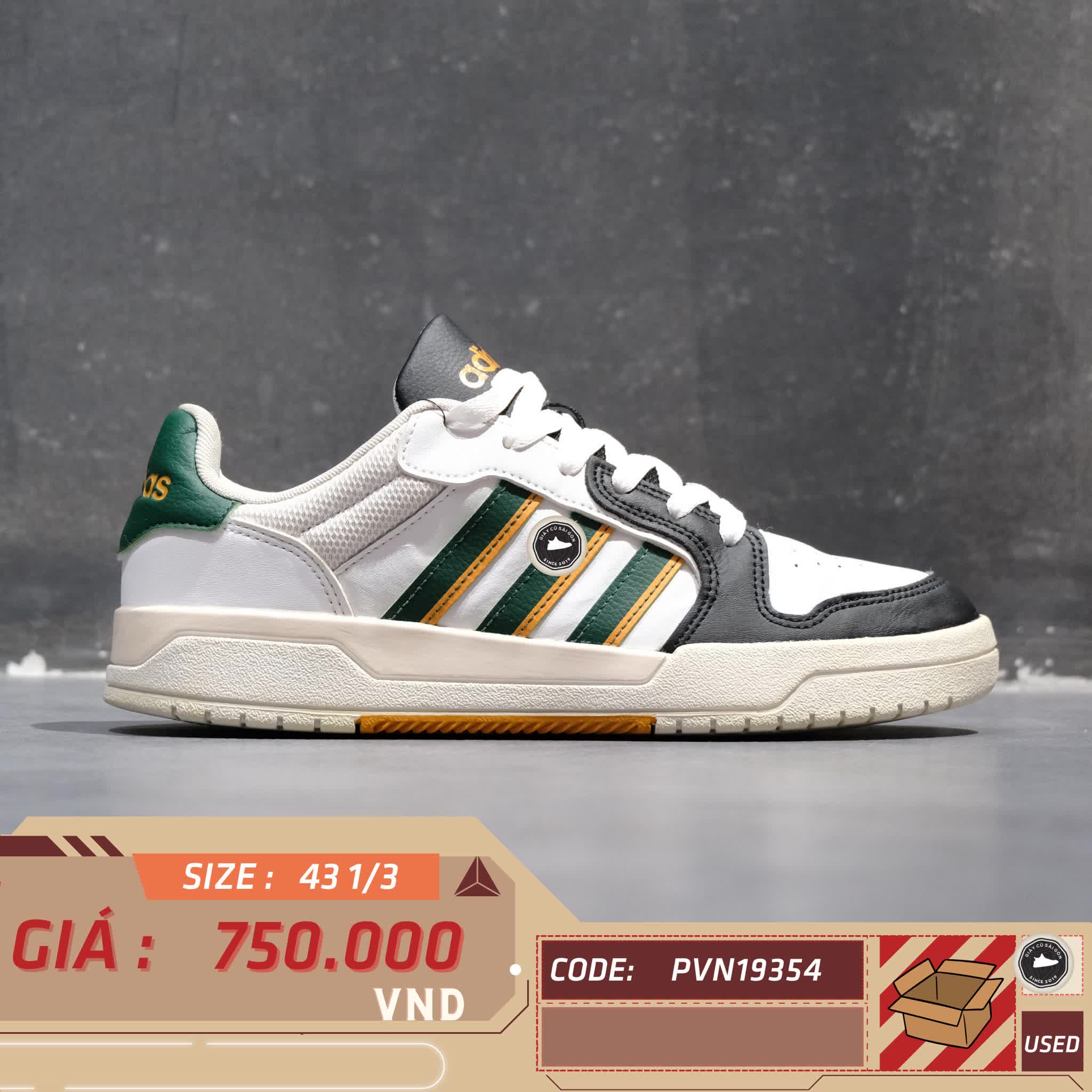 ADIDAS ENTRAP 'WHITE BLACK GREEN' - SIZE 43 1/3 - GIÀY 2HAND CHÍNH HÃNG