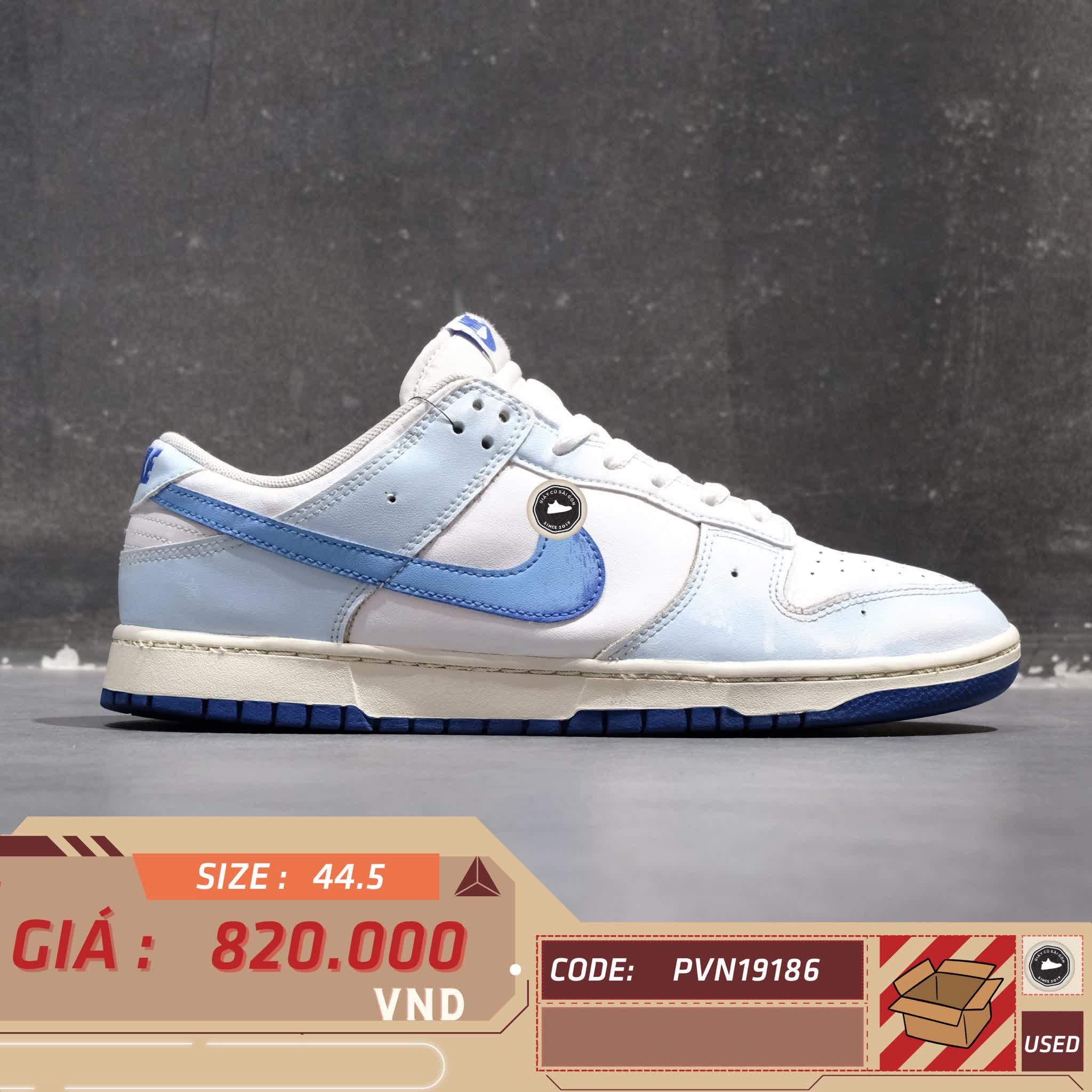 NIKE DUNK LOW ‘WHITE HYPER ROYAL’ DV0831‑104 SIZE 44.5 GIÀY 2HAND