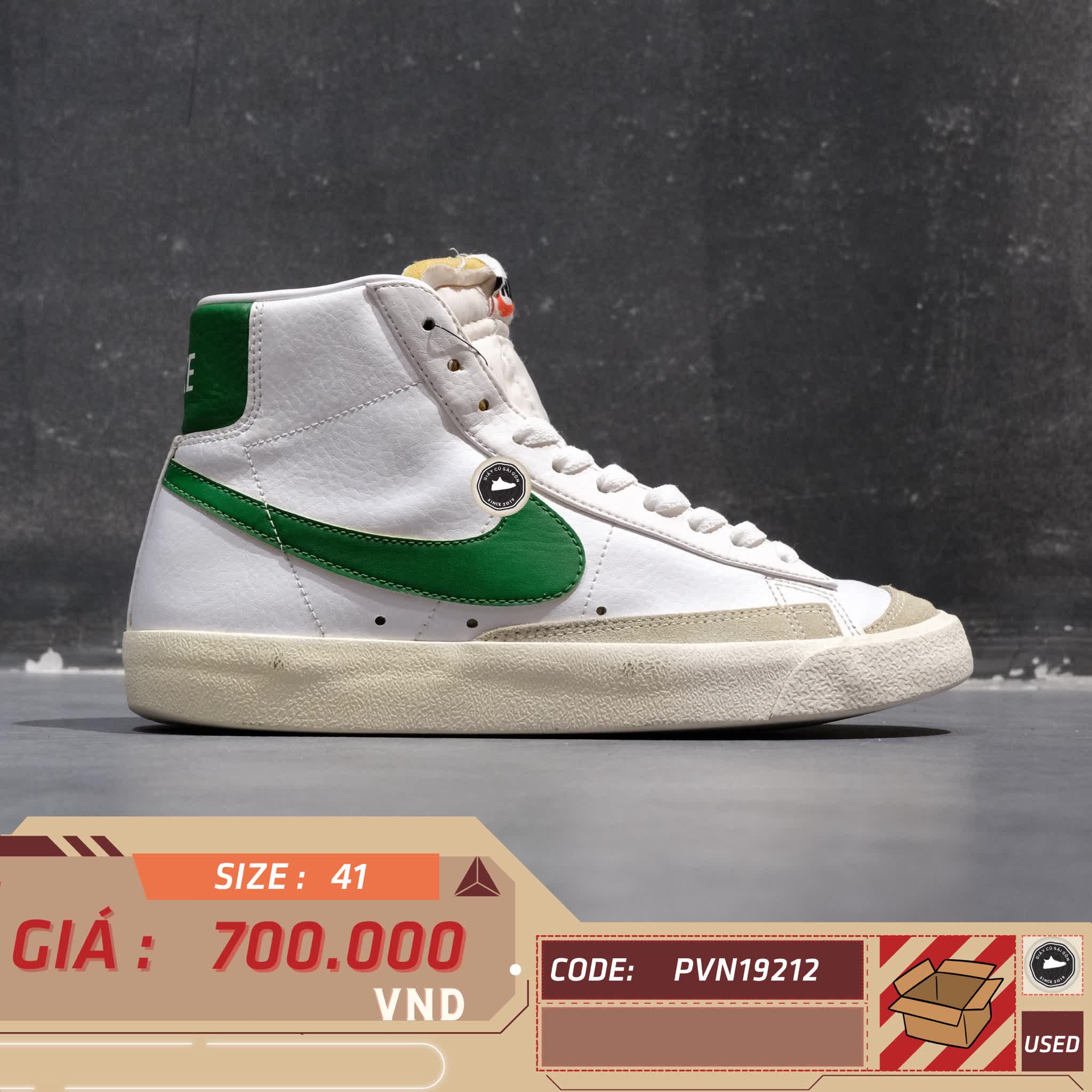 NIKE BLAZER MID ’77 VINTAGE WHITE PINE GREEN – BQ6806 115 – GIÀY 2HAND CHÍNH HÃNG [PVN19212]