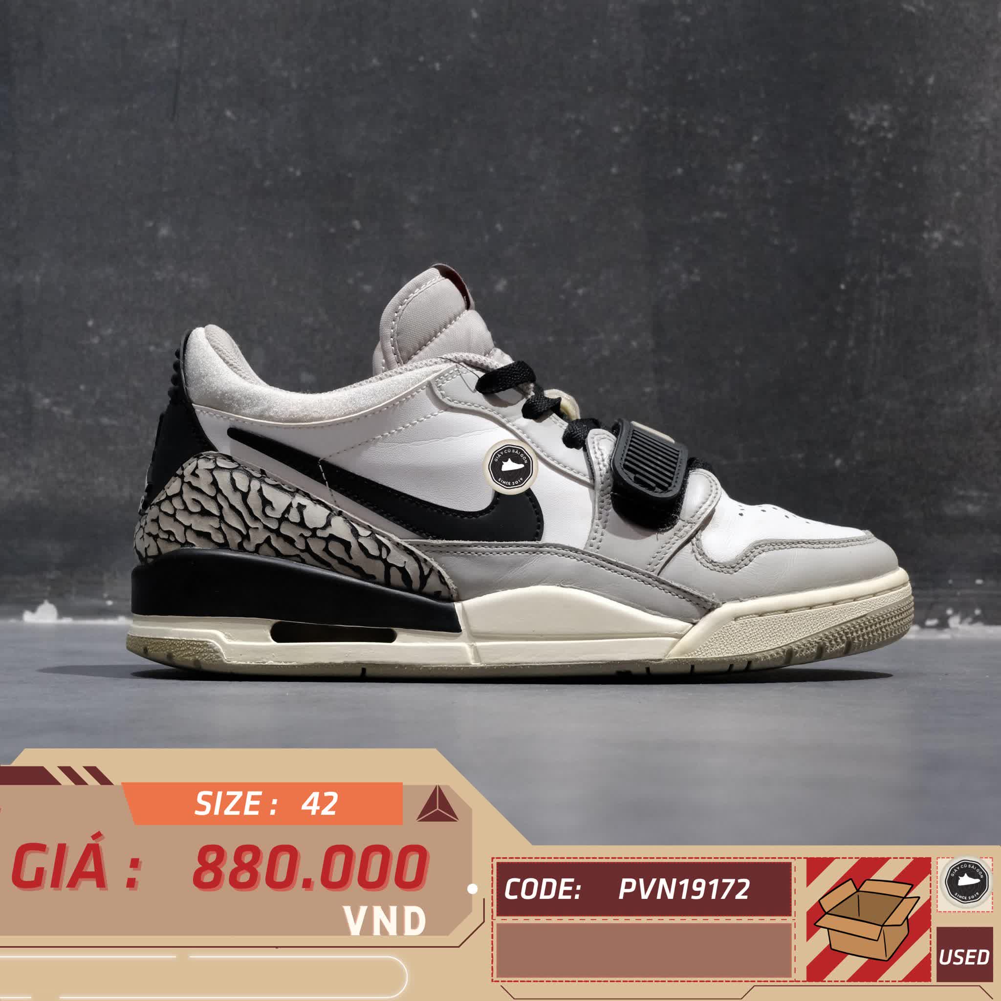 AIR JORDAN LEGACY 312 LOW TECH GREY FIRE RED BLACK – CD7069 101 SIZE 42 – GIÀY 2HAND CHÍNH HÃNG