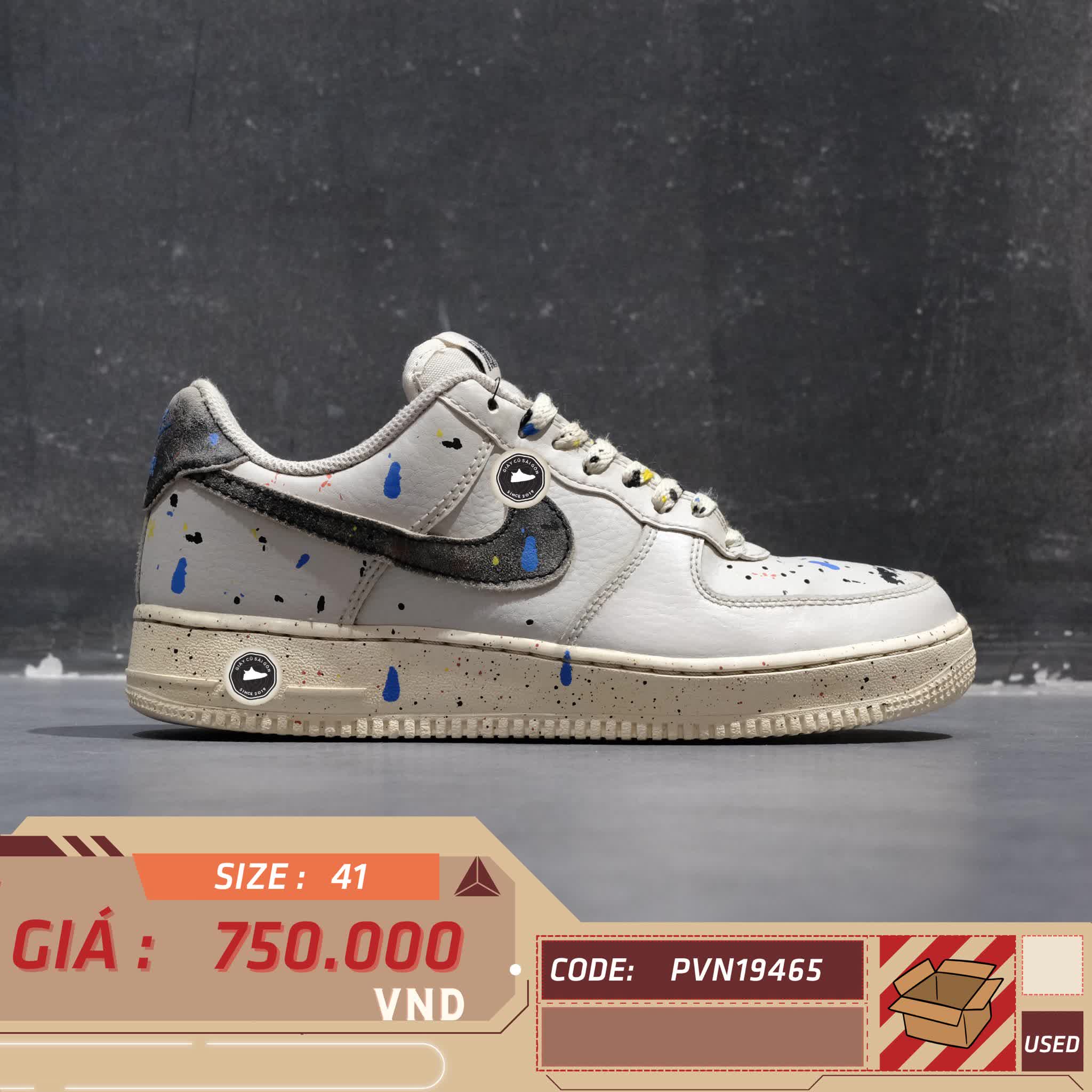 NIKE AIR FORCE 1 ’07 LV8 PAINT SPLATTER CZ0339 001 – GIÀY 2HAND CHÍNH HÃNG PVN19465