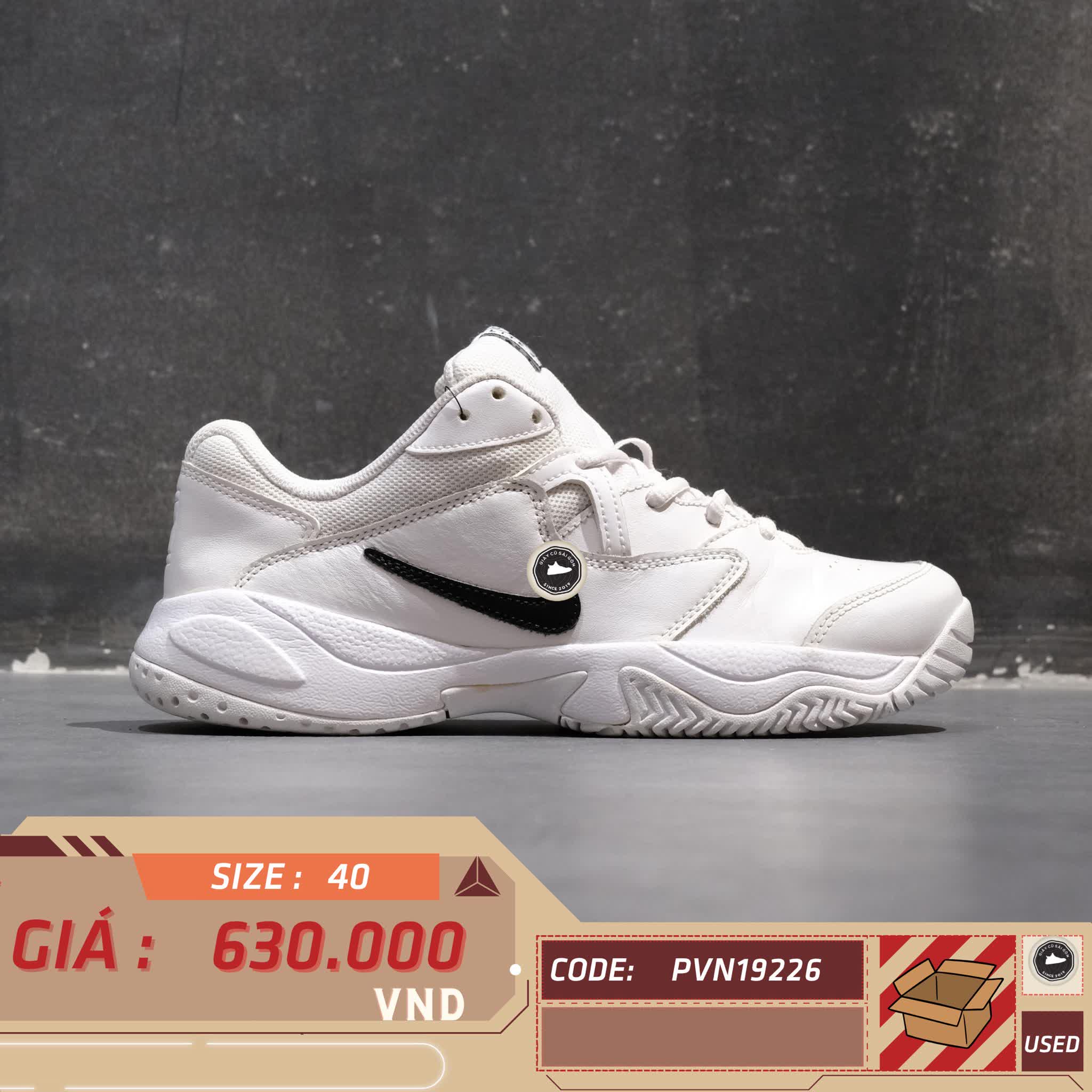 NIKE COURT LITE 2 WHITE BLACK – AR8836 100 SIZE 40.5 – GIÀY 2HAND CHÍNH HÃNG
