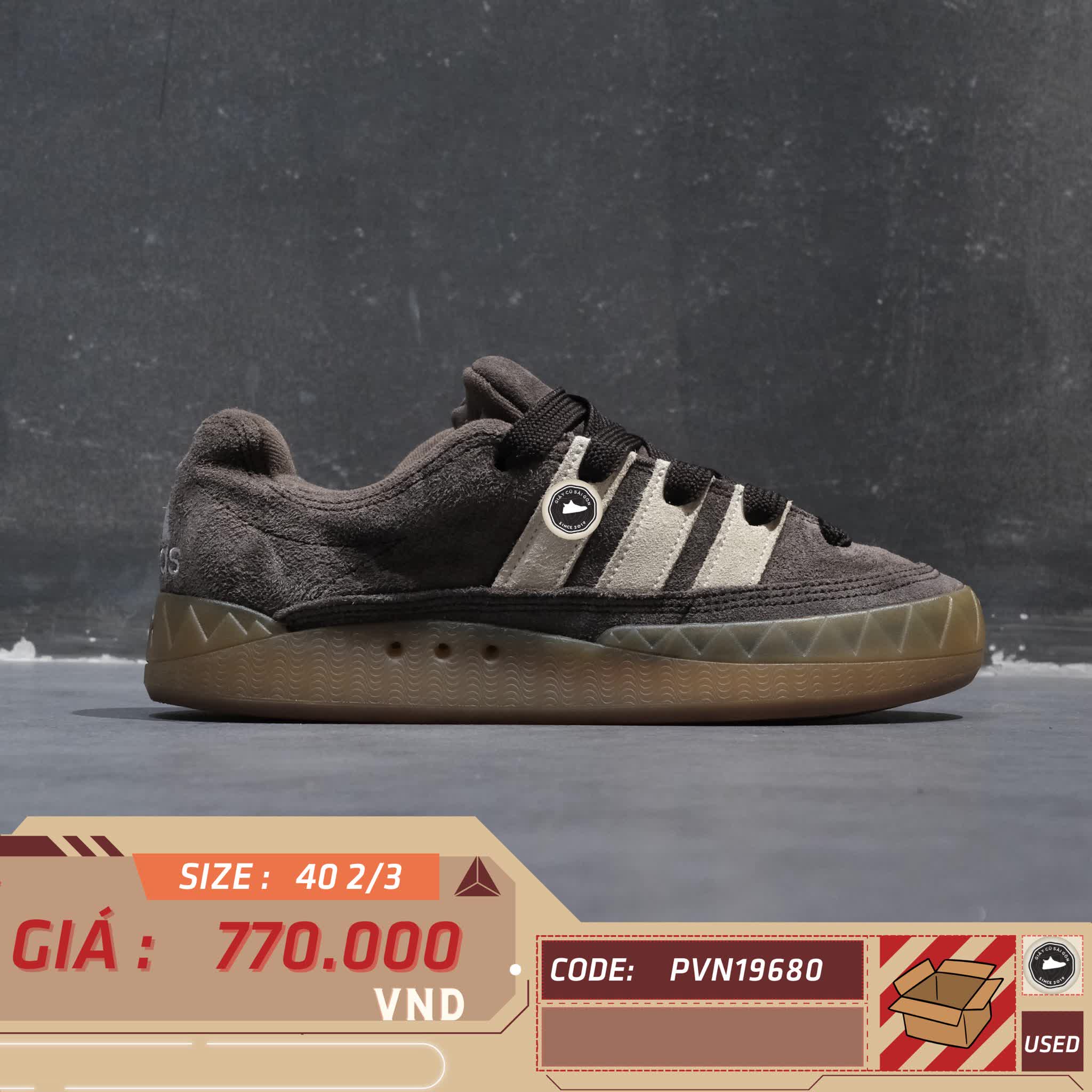 ADIDAS ADIMATIC DARK BROWN ID3947 SIZE 40 2/3 GIÀY 2HAND CHÍNH HÃNG [PVN19680]