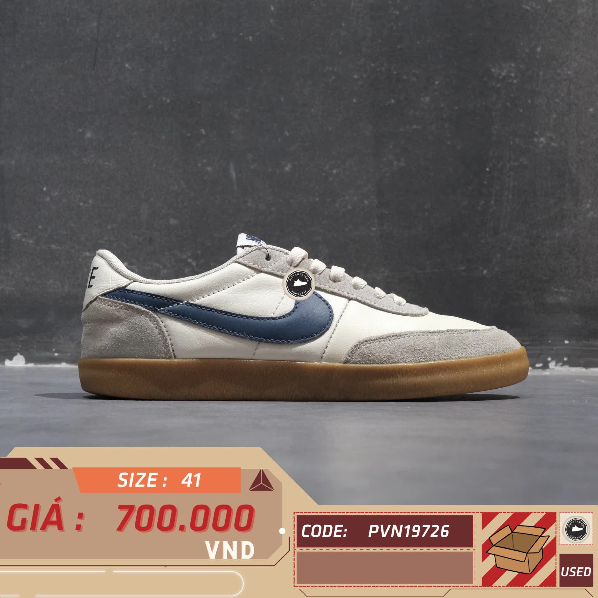 NIKE KILLSHOT 2 LEATHER 'SAIL MIDNIGHT NAVY GUM' 432997-107 SIZE 41 GIÀY 2HAND CHÍNH HÃNG PVN19726