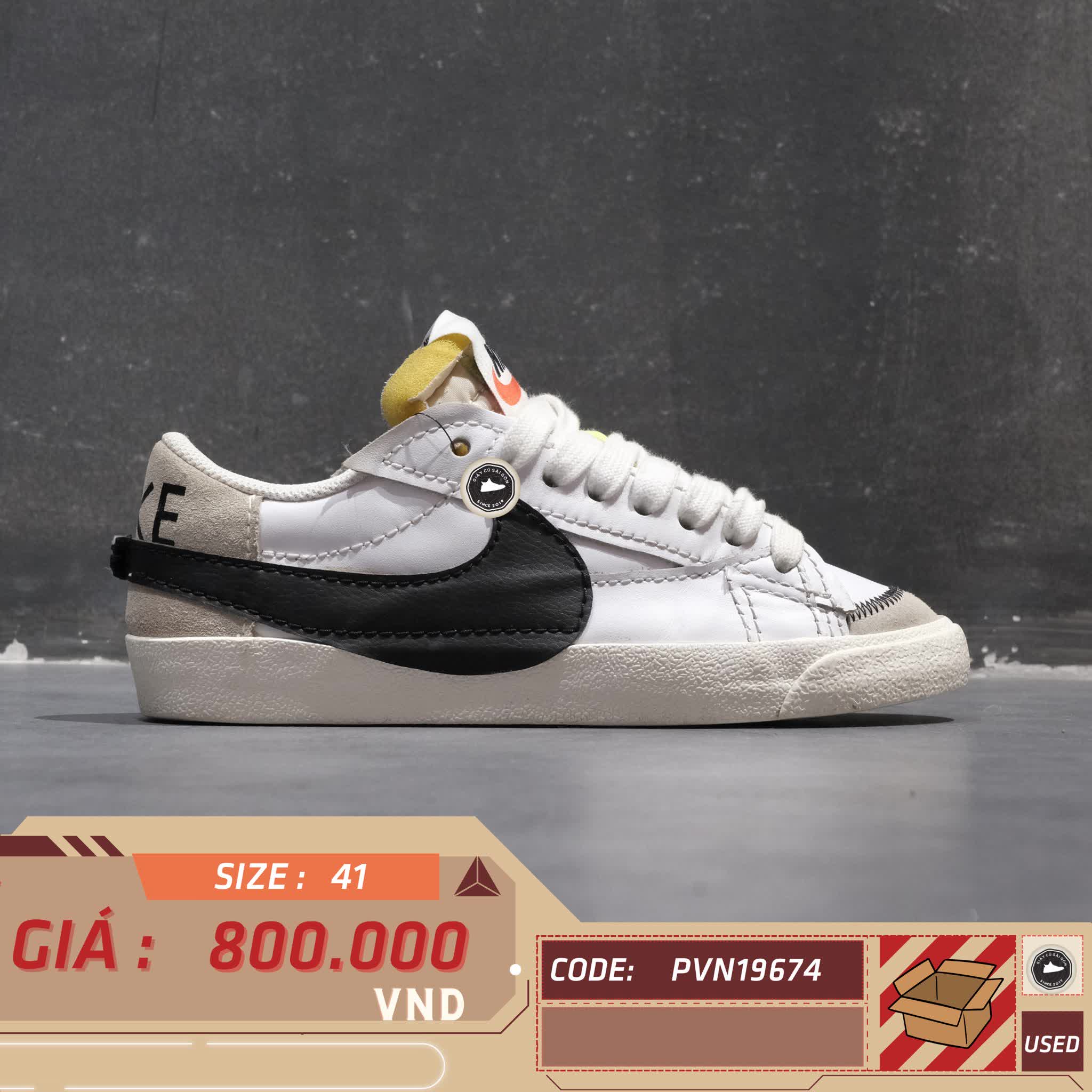 NIKE BLAZER LOW ’77 JUMBO DN2158-101 – SIZE 41 GIÀY 2HAND CHÍNH HÃNG – PVN19674