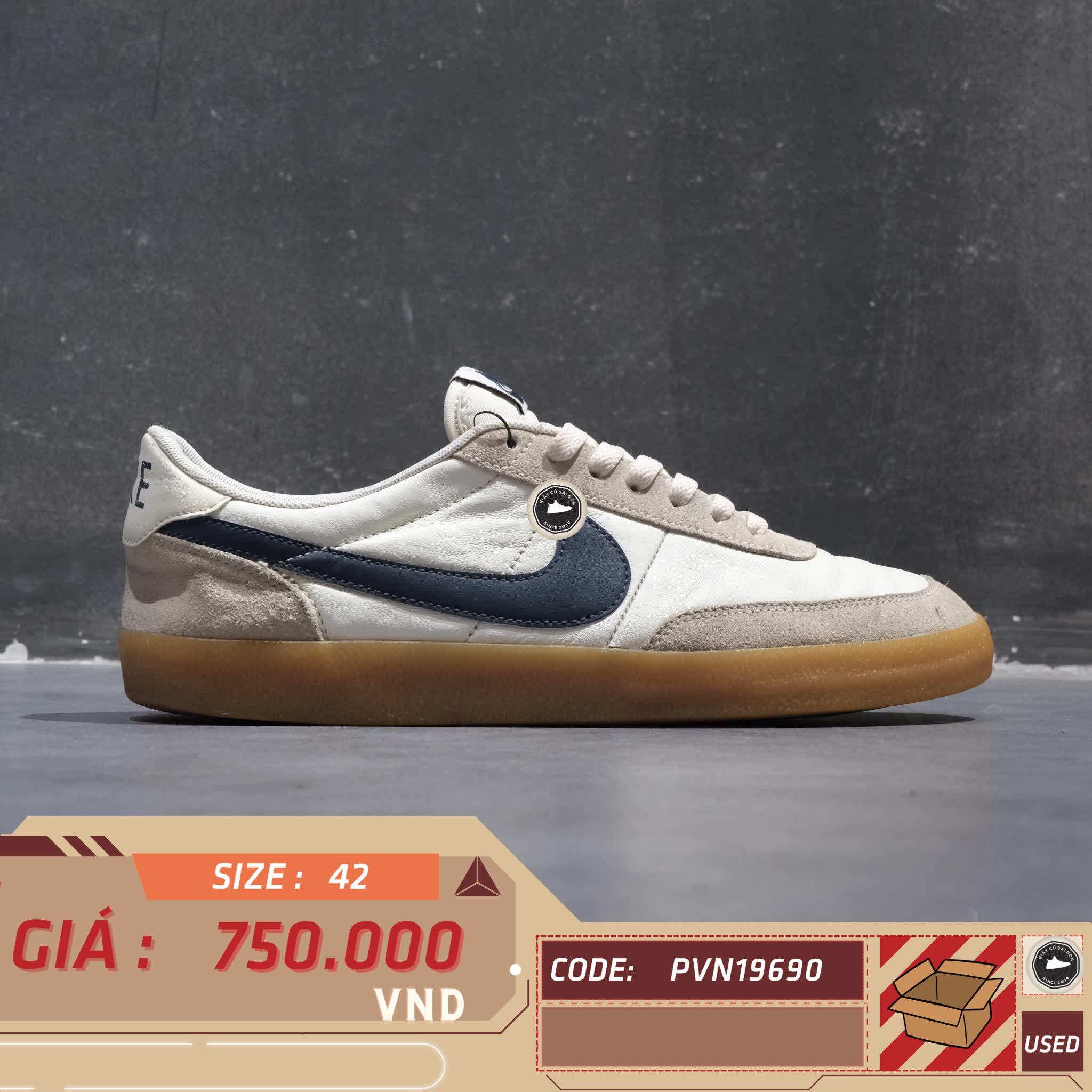 NIKE KILLSHOT 2 LEATHER 432997-107 SIZE 44 GIÀY 2HAND CHÍNH HÃNG PVN19690