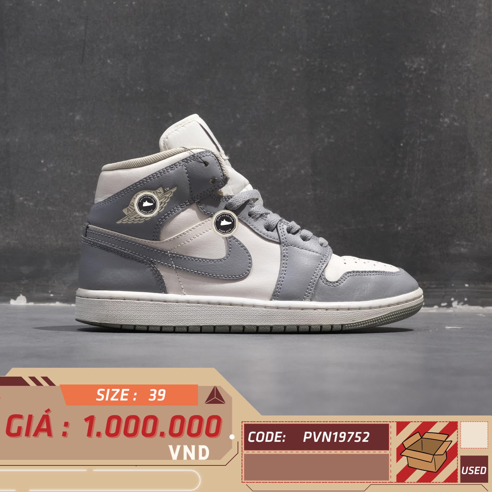 NIKE AIR JORDAN 1 MID 'STEALTH' BQ6472-115 GIÀY 2HAND CHÍNH HÃNG PVN19752