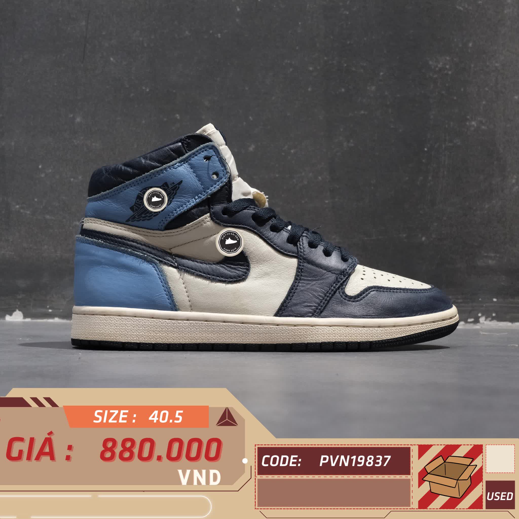 AIR JORDAN 1 RETRO HIGH OG “OBSIDIAN UNIVERSITY BLUE” 555088-140 SIZE 40.5 GIÀY 2HAND CHÍNH HÃNG PVN19837