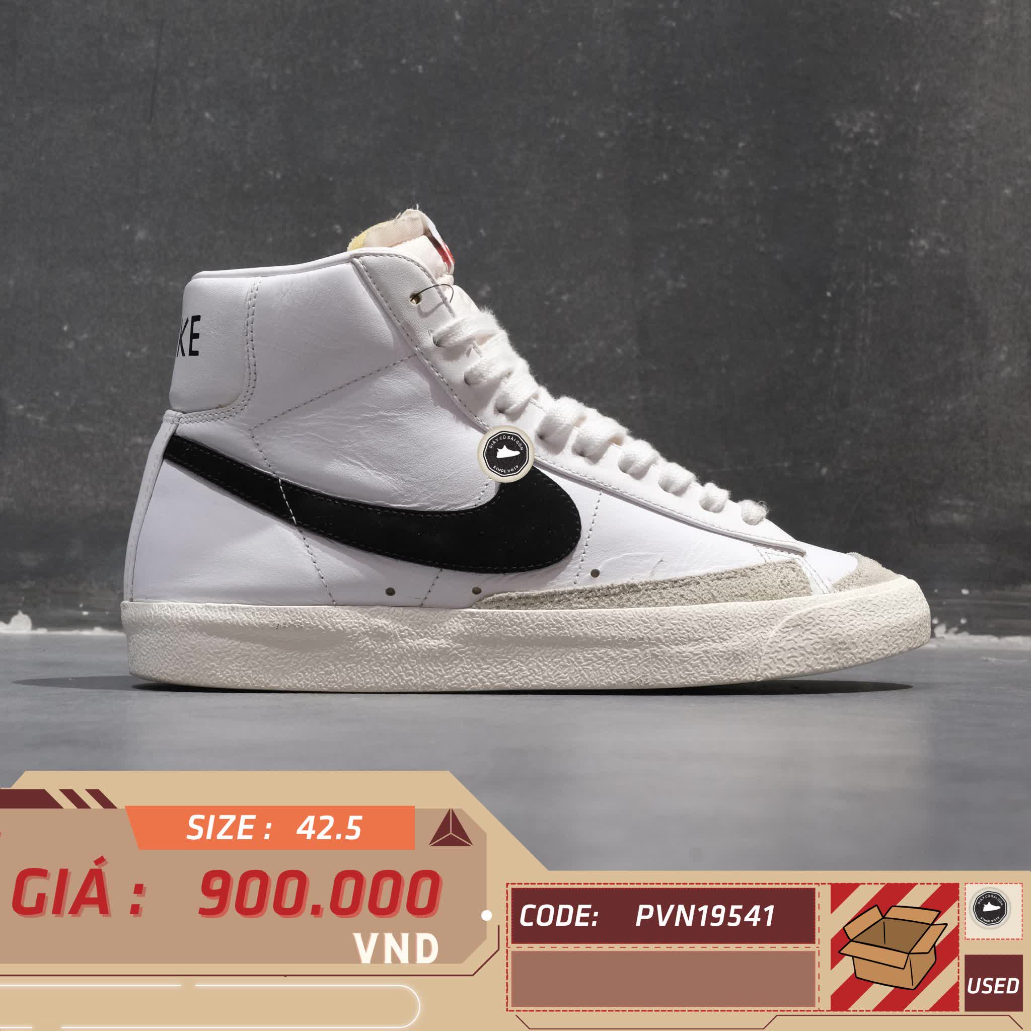 NIKE BLAZER MID ’77 VINTAGE BQ6806-100 SIZE 42.5 GIÀY 2HAND CHÍNH HÃNG PVN19541