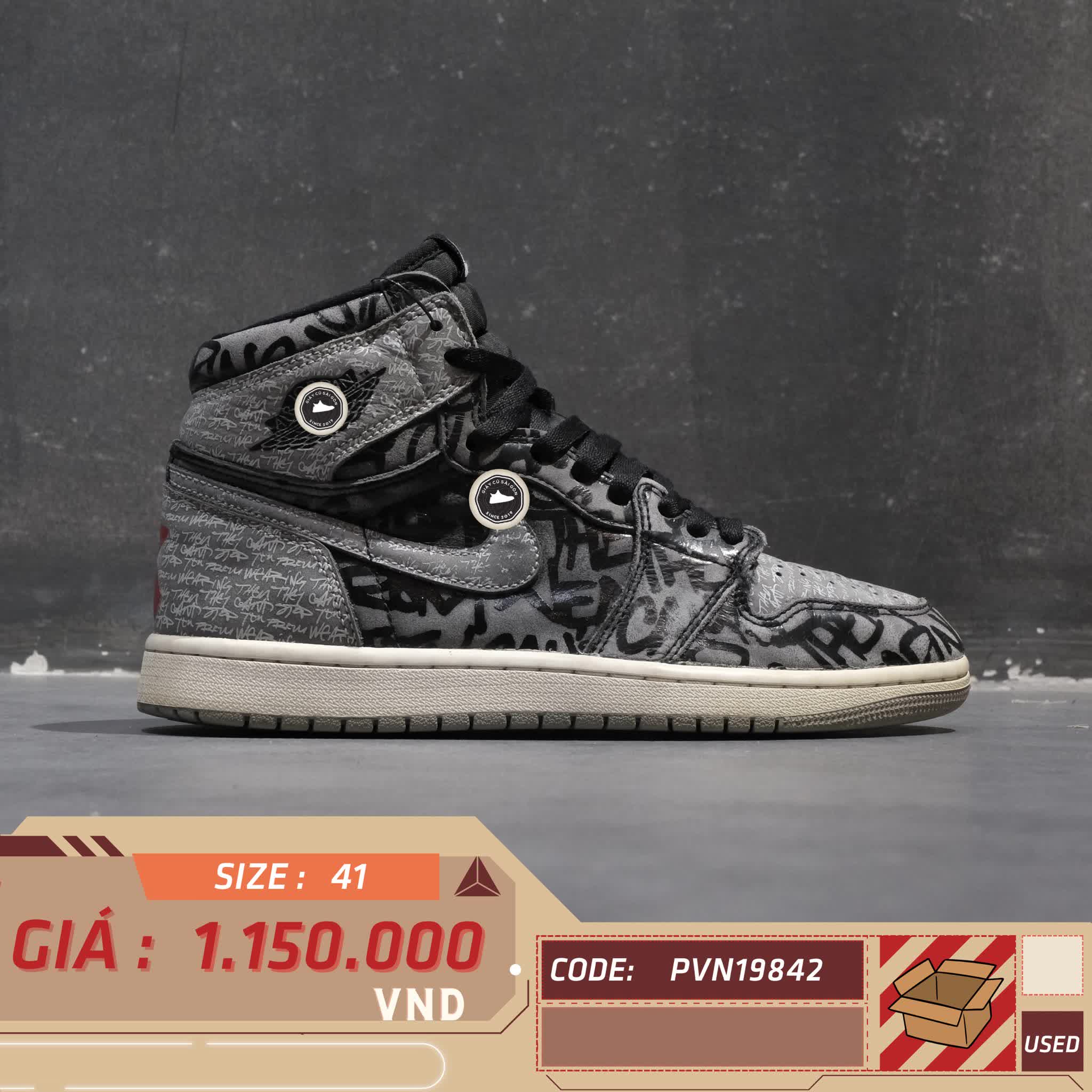 NIKE AIR JORDAN 1 HIGH OG ‘REBELLIONAIRE’ 555088-036 SIZE 41 GIÀY 2HAND CHÍNH HÃNG PVN19842