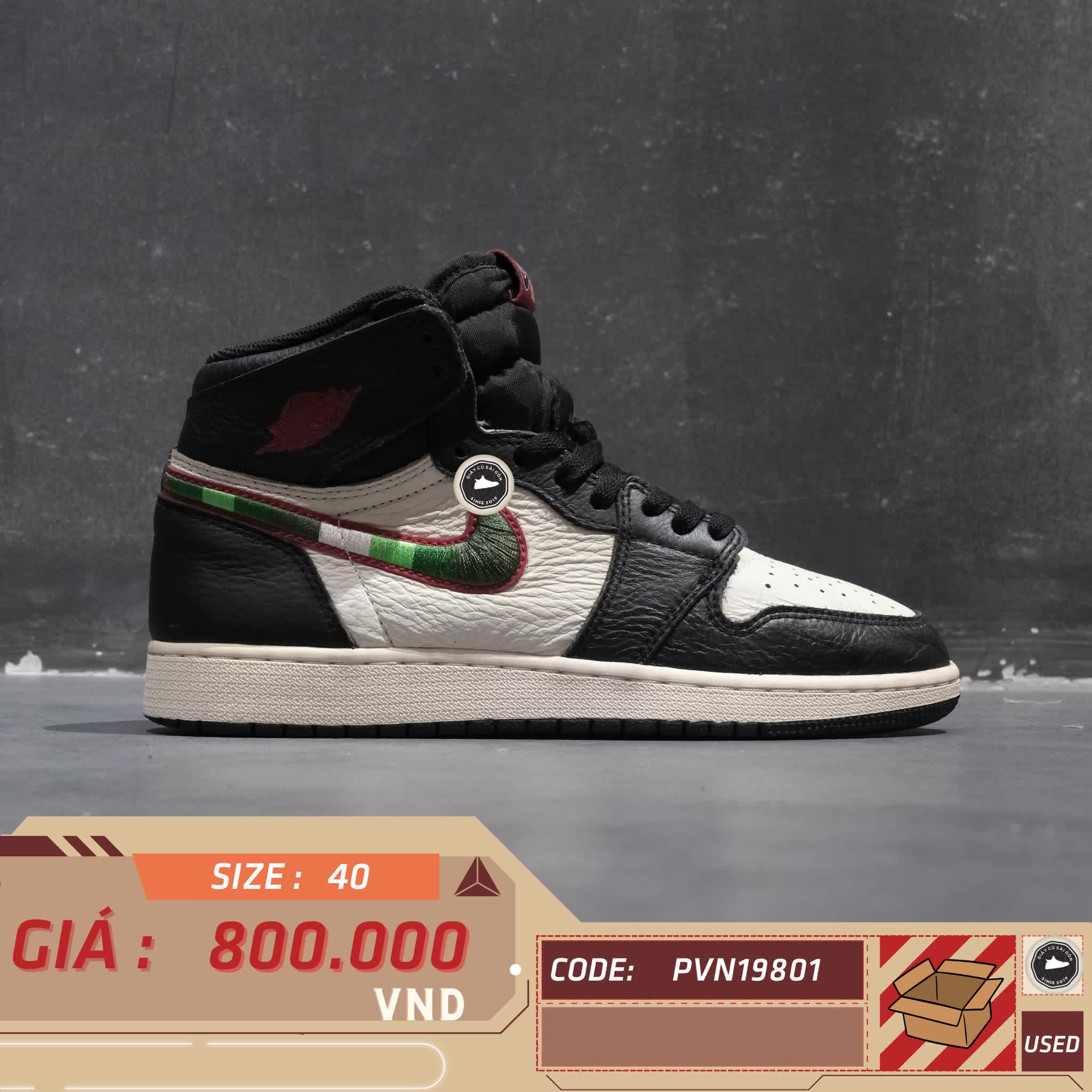 NIKE AIR JORDAN 1 RETRO HIGH OG 'A STAR IS BORN' 555088-015 SIZE 40 GIÀY 2HAND CHÍNH HÃNG PVN19801