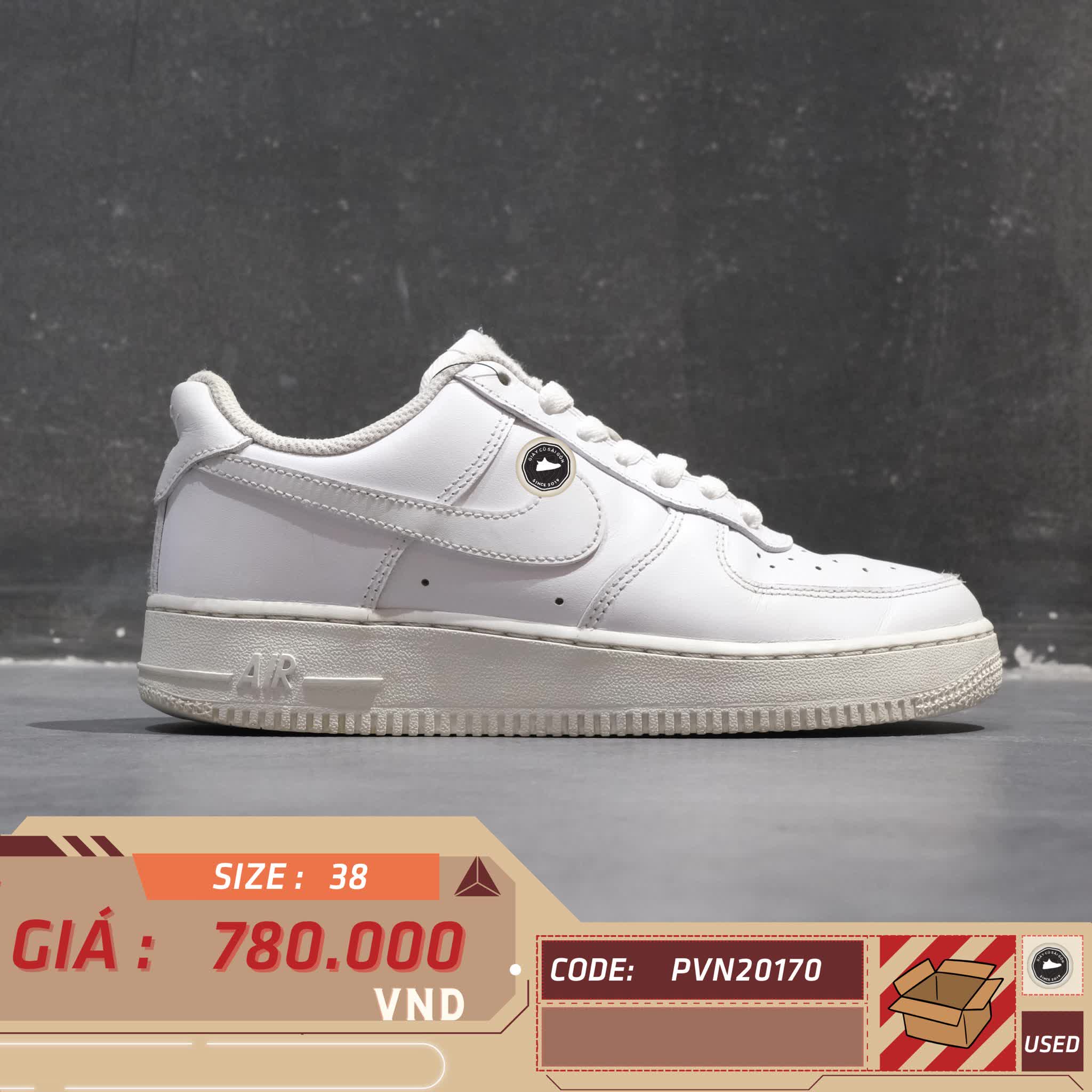 NIKE AIR FORCE LOW DD8959-100 SIZE 38 GIÀY 2HAND CHÍNH HÃNG PVN20170