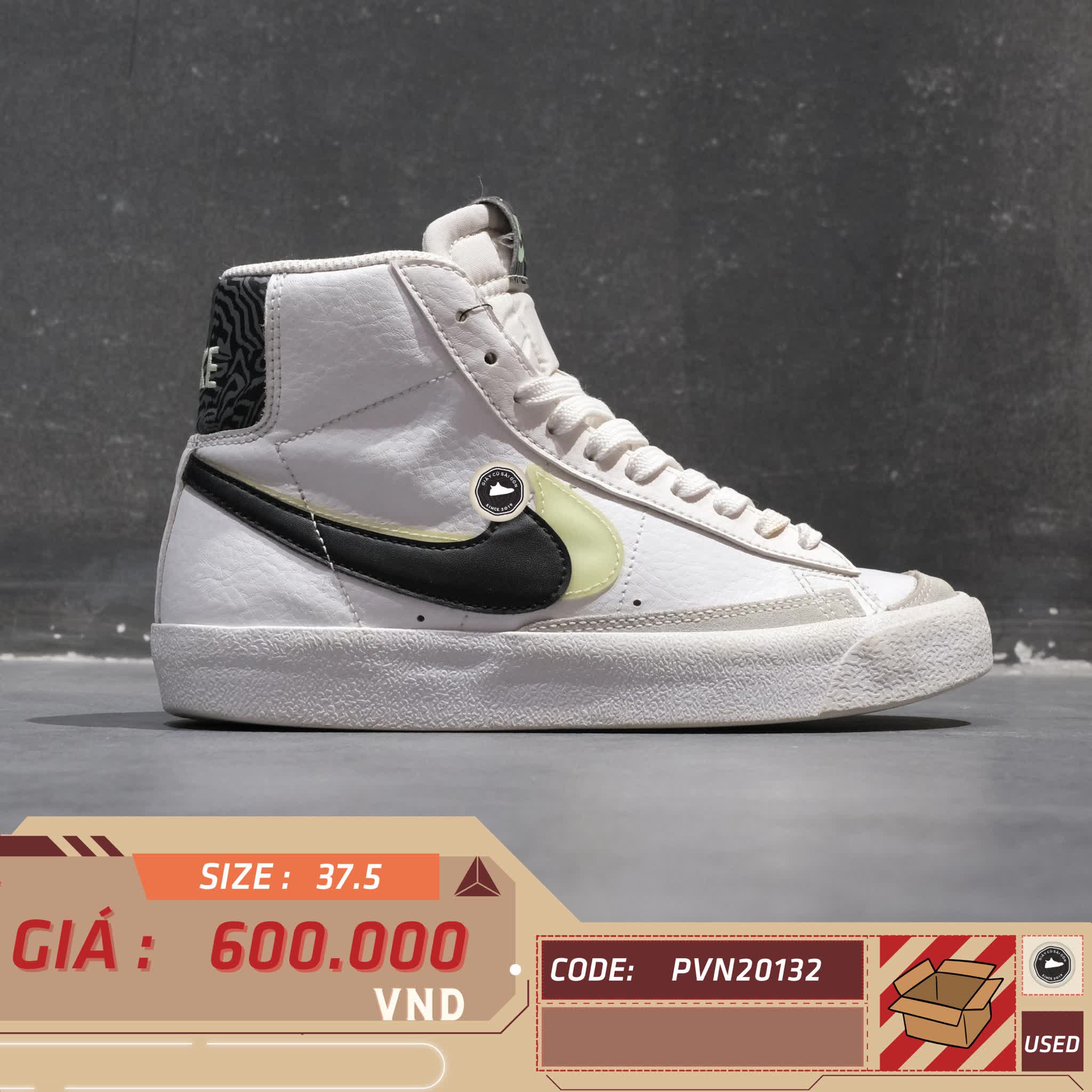 NIKE BLAZER MID ’77 SE DOUBLE SWOOSH DD1847-100 SIZE 37.5 GIÀY 2HAND CHÍNH HÃNG PVN20132