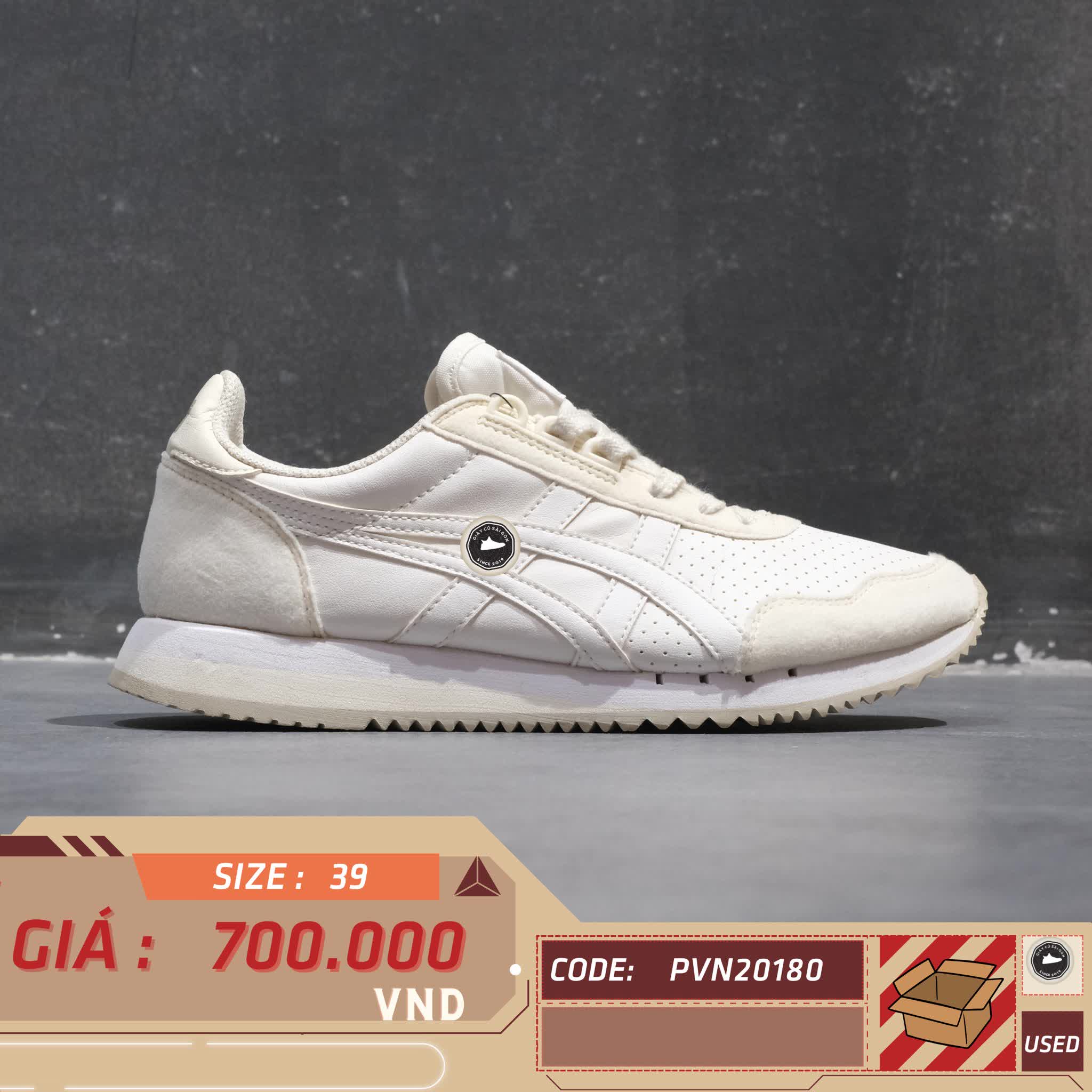 ONITSUKA TIGER DUALIO ‘WHITE’ 1183A508 SIZE 39 GIÀY 2HAND CHÍNH HÃNG PVN20180