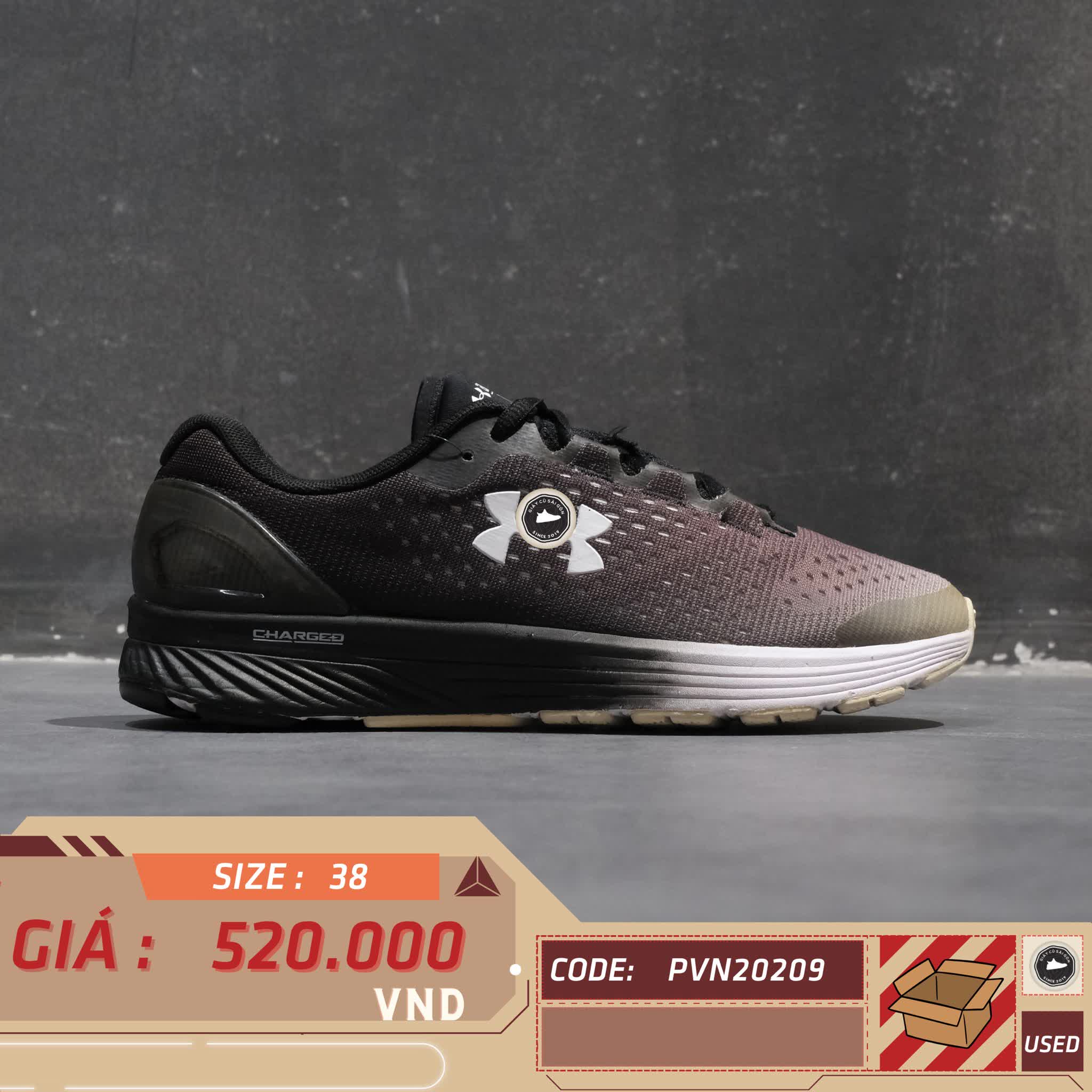 UNDER ARMOUR CHARGED BANDIT 4 3020357-001 SIZE 38 GIÀY 2HAND CHÍNH HÃNG PVN20209