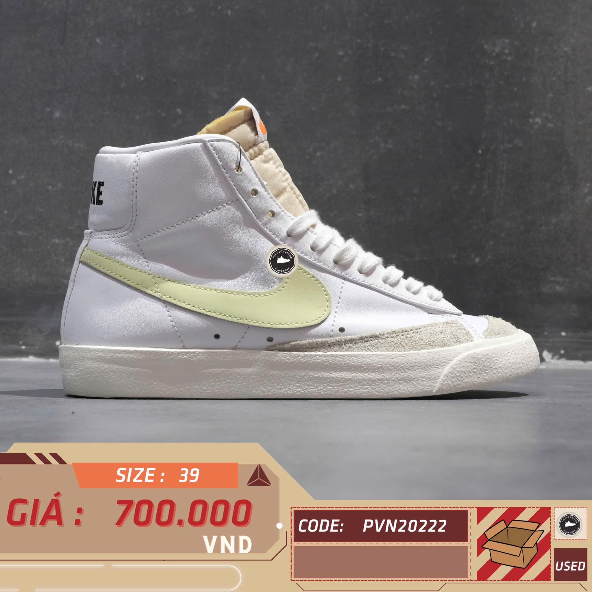 NIKE BLAZER MID ’77 “BARELY VOLT” CZ1055-108 SIZE 39 GIÀY 2HAND CHÍNH HÃNG PVN20222