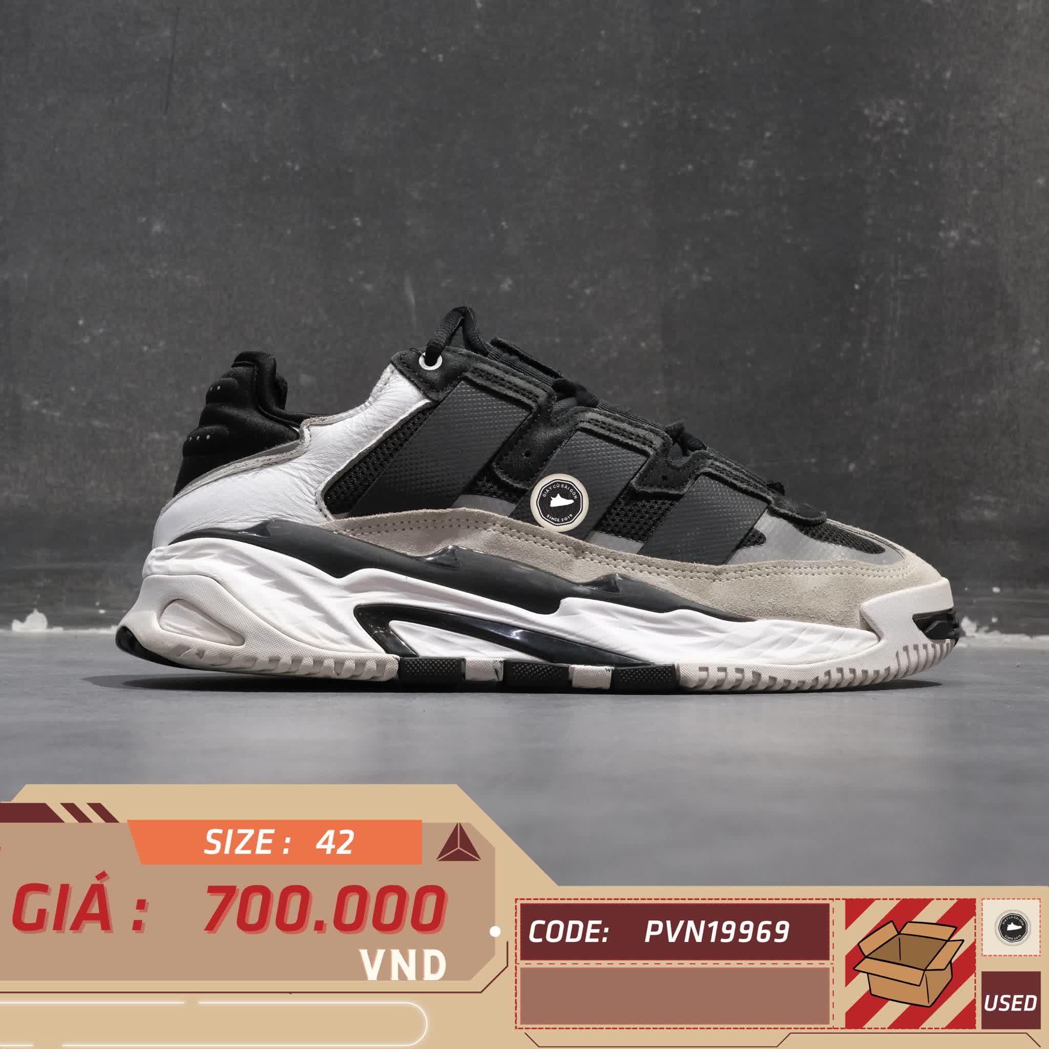 ADIDAS NITEBALL ‘BLACK WHITE’ H67360 SIZE 42 GIÀY 2HAND CHÍNH HÃNG PVN19969