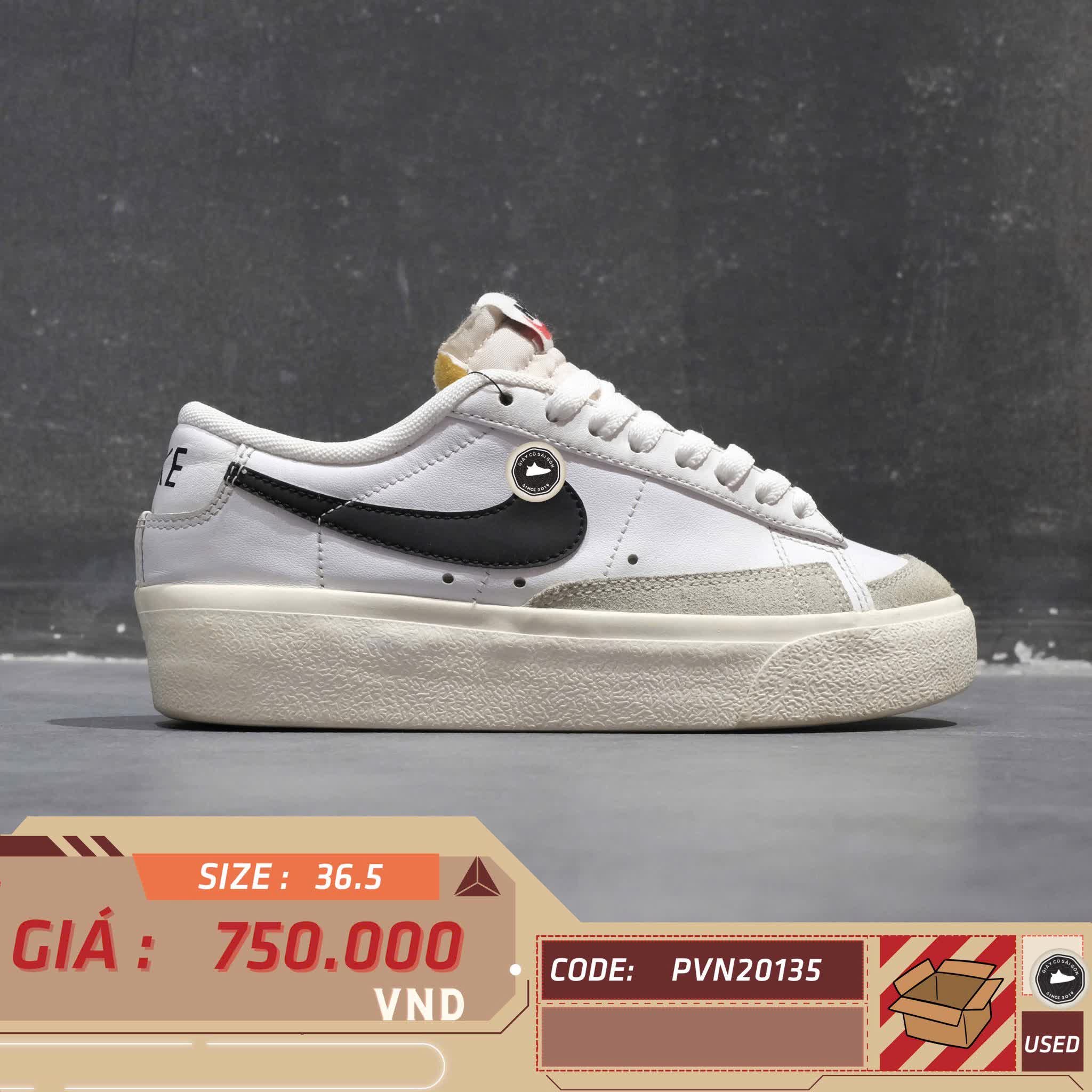 NIKE BLAZER LOW PLATFORM DJ0292-101 – SIZE 36.5 GIÀY 2HAND CHÍNH HÃNG – PVN20135