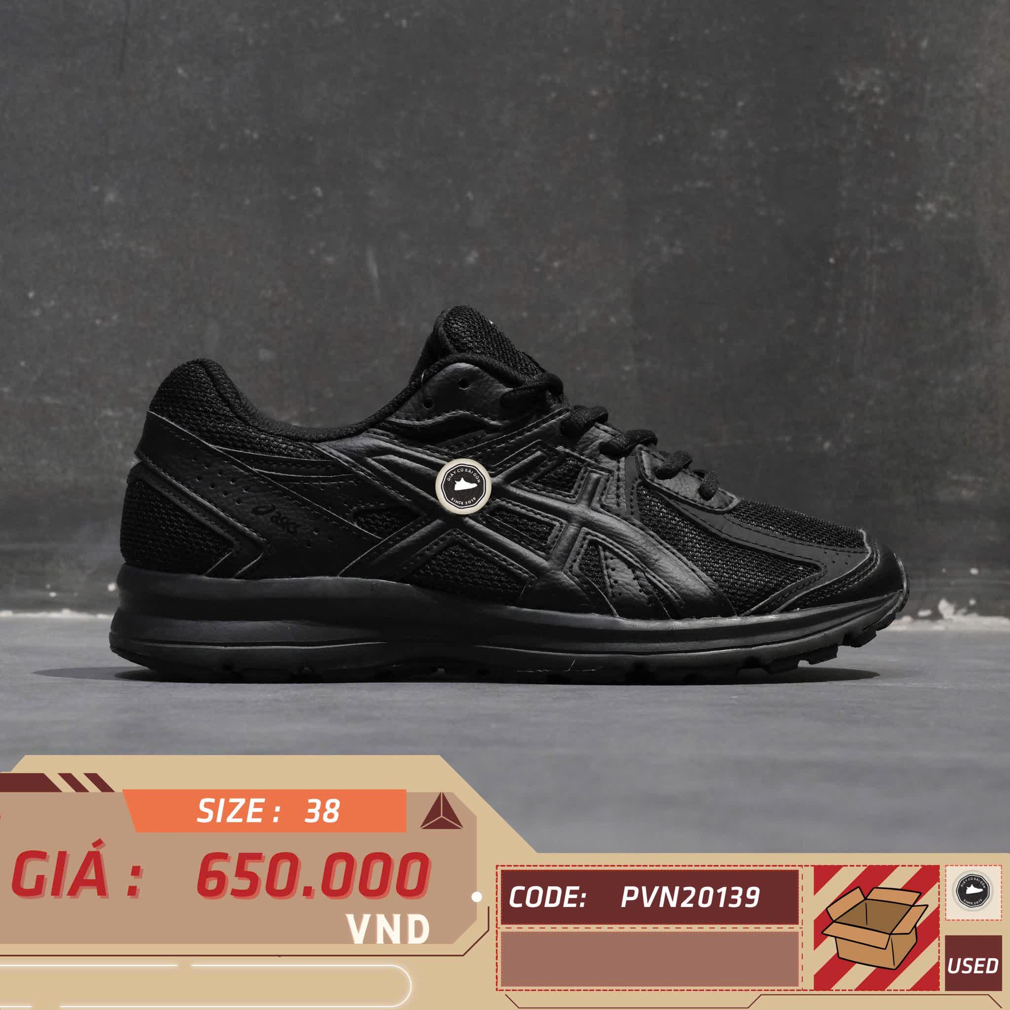 ASICS JOG 100T LOW TOPS NON-SLIP 'BLACK' F960624 SIZE 38 GIÀY