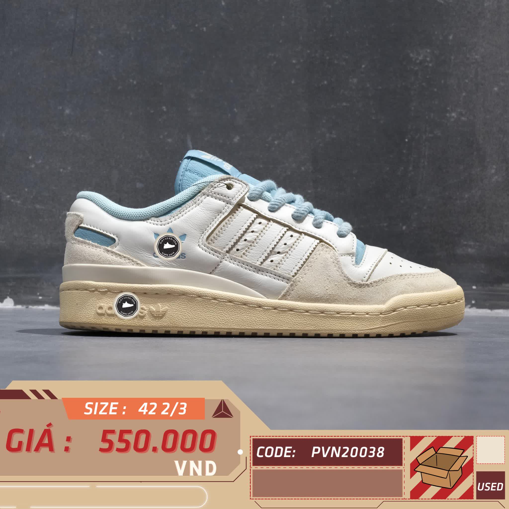 ADIDAS FORUM 84 LOW CLASSIC ‘VINTAGE PRELOVED BLUE’ FZ6342 SIZE 42 2/3 GIÀY 2HAND CHÍNH HÃNG PVN20038
