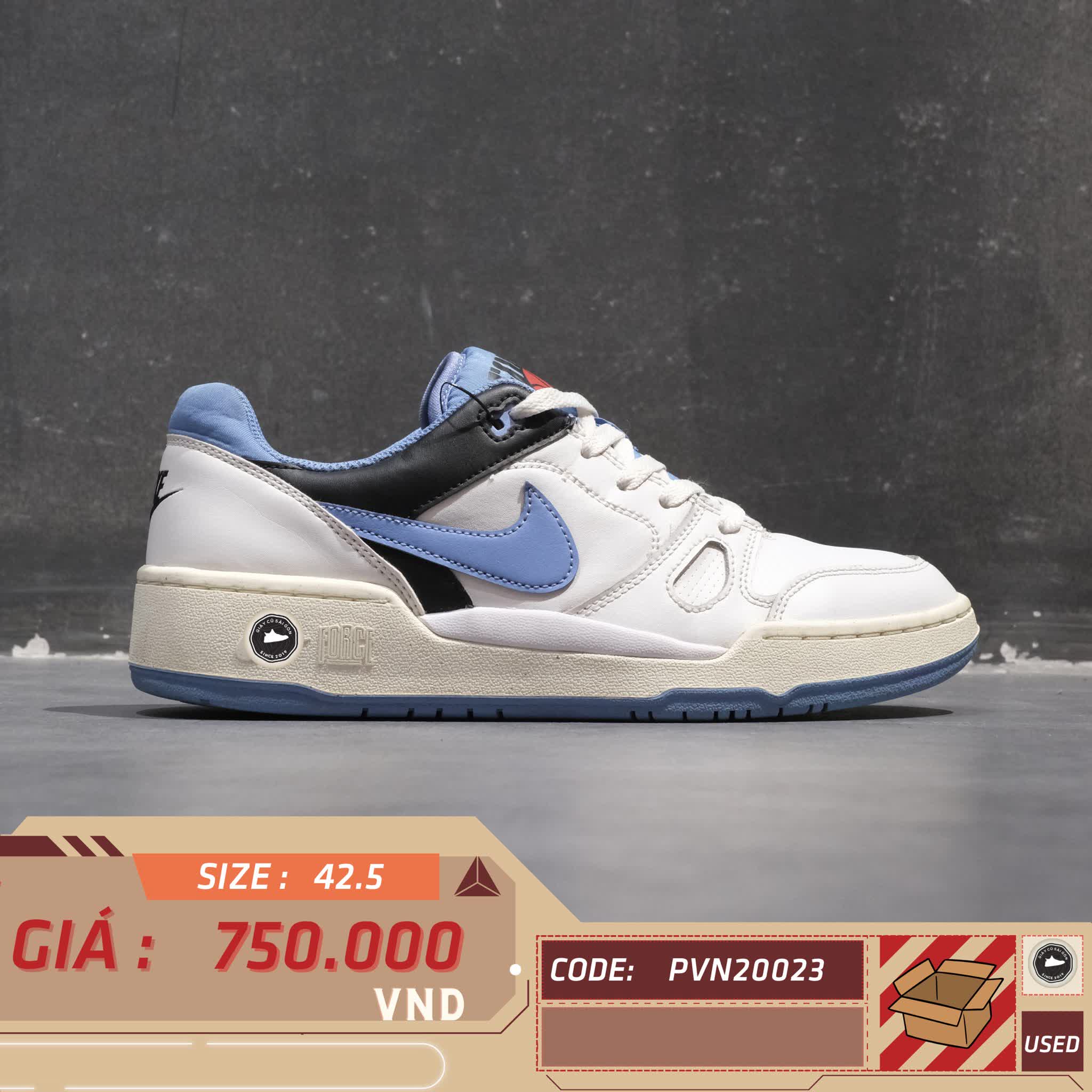 NIKE FULL FORCE LOW ‘POLAR BLUE / WHITE / BLACK / SAIL’ FB1362-100 SIZE 42.5 GIÀY 2HAND CHÍNH HÃNG PVN20023