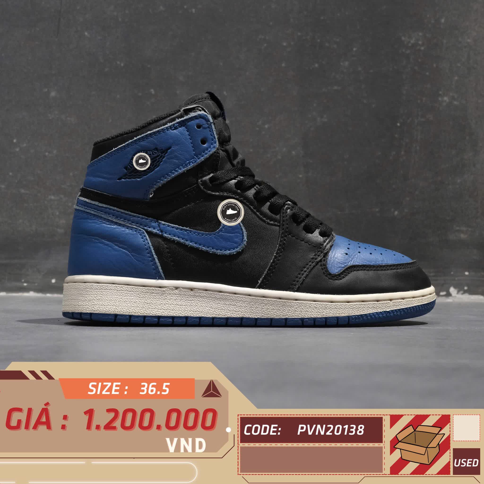 AIR JORDAN 1 RETRO HIGH OG “ROYAL” 575441-007 SIZE 36.5 GIÀY 2HAND CHÍNH HÃNG PVN20138