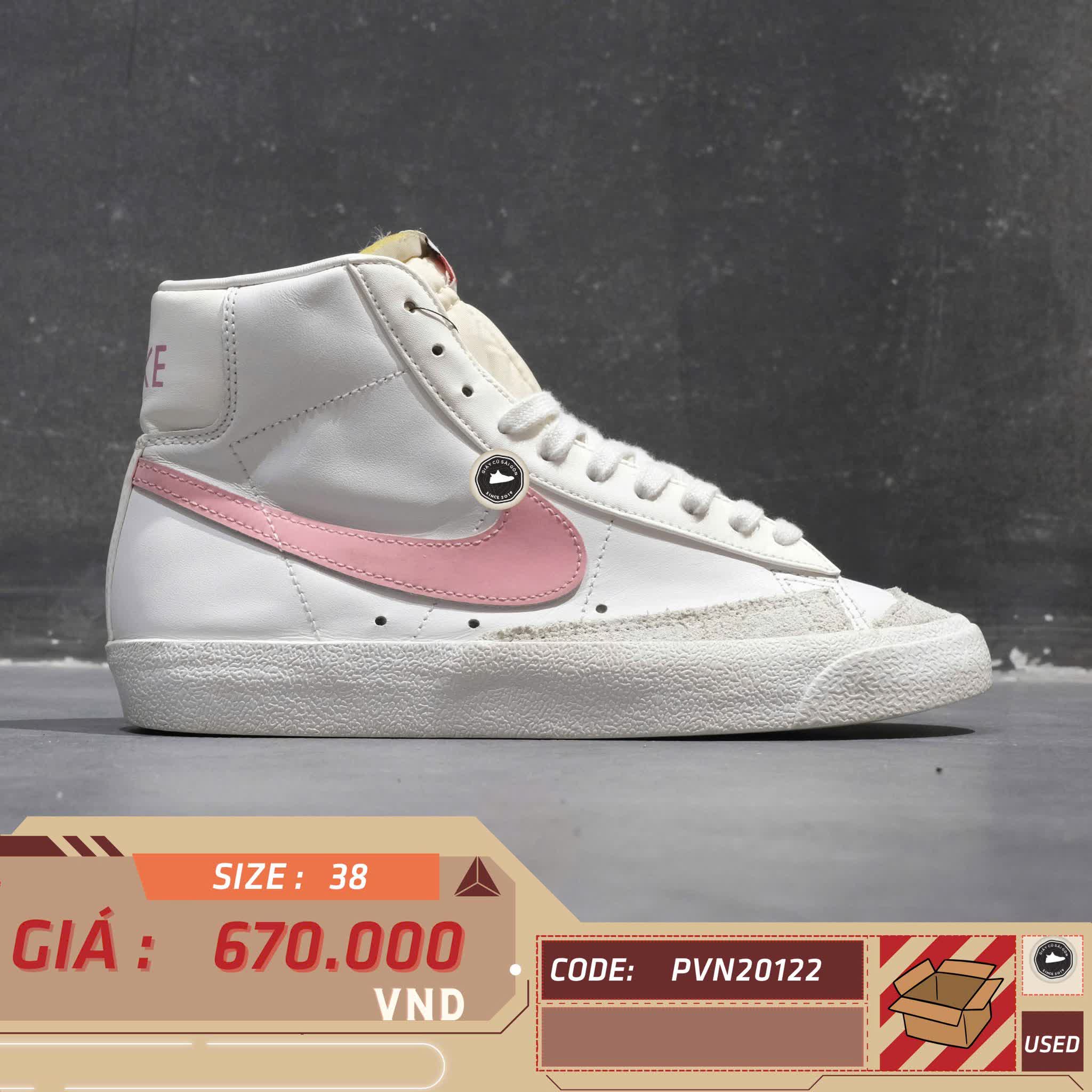 NIKE BLAZER MID ’77 “WHITE SUNSET PULSE” CZ1055-114 SIZE 37.5 GIÀY 2HAND CHÍNH HÃNG PVN20122
