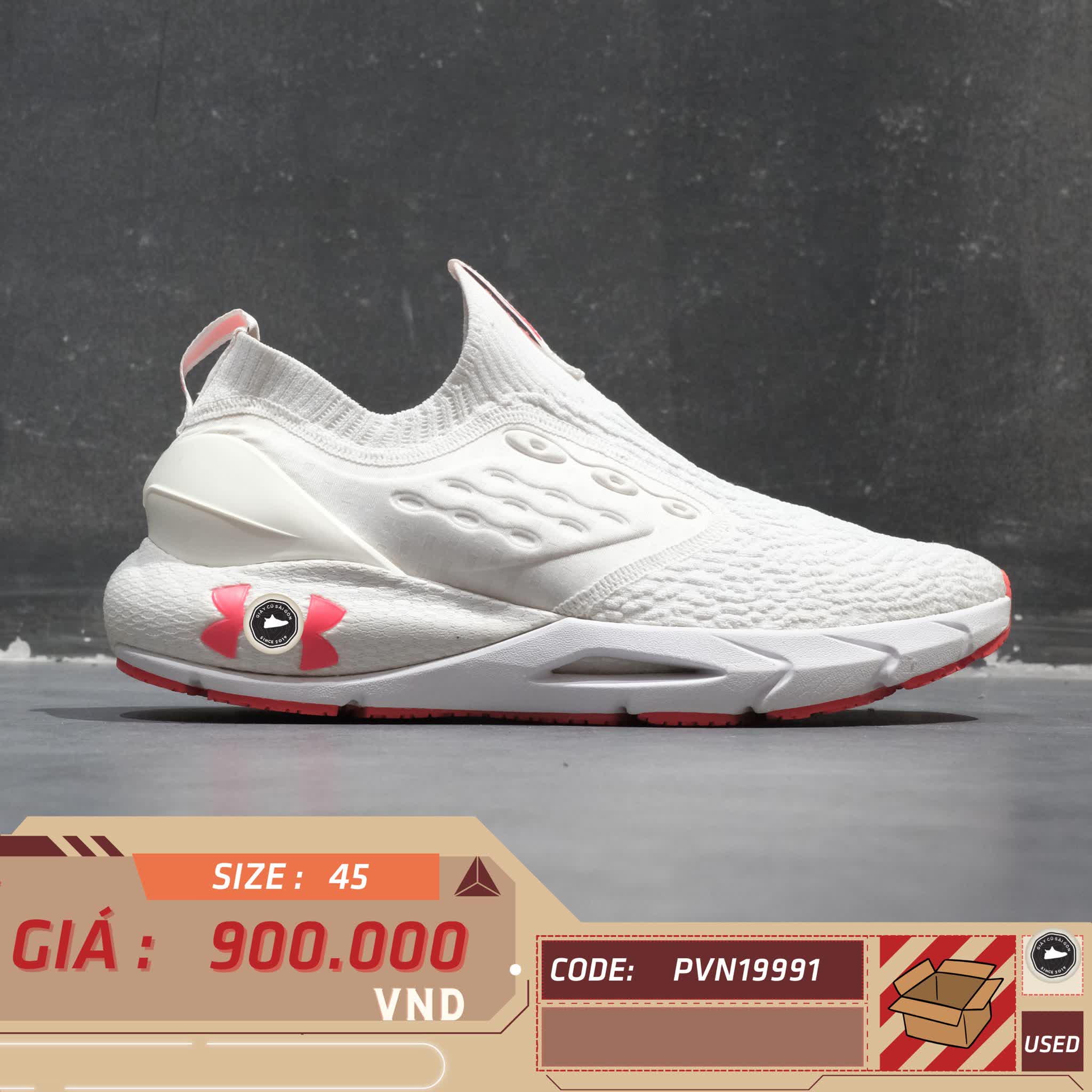 UNDER ARMOUR HOVR PHANTOM 2 SLIP – 3024806-100 SIZE 45 GIÀY 2HAND CHÍNH HÃNG PVN19991