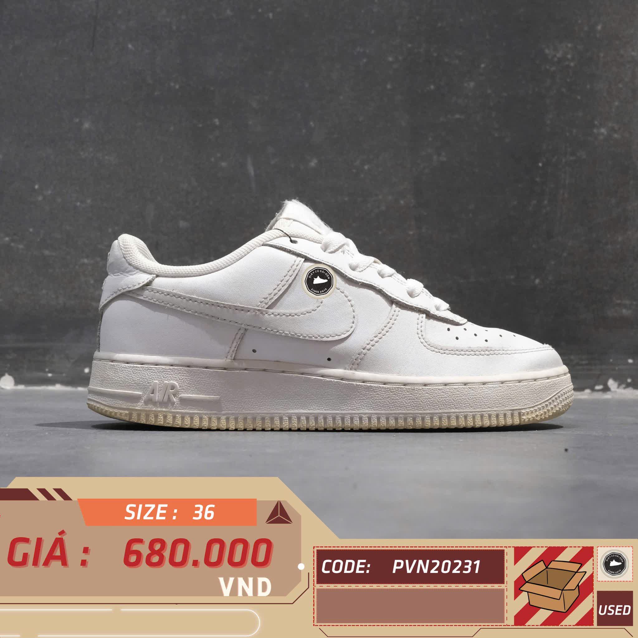 NIKE AIR FORCE 1 LOW LE TRIPLE WHITE DH2920-111 SIZE 36 GIÀY 2HAND CHÍNH HÃNG PVN20231