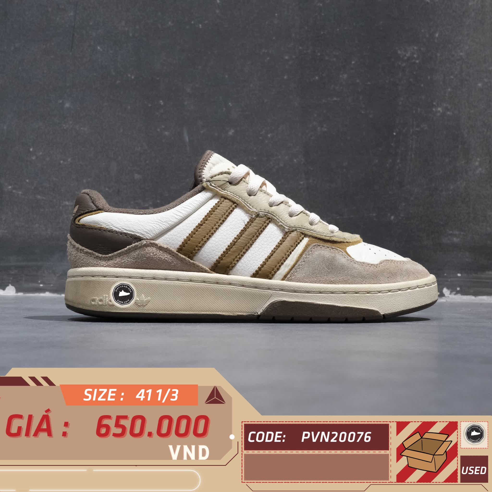 ADIDAS ORIGINALS COURTIC “BEIGE BROWN” ID6068 SIZE 41 1/3 GIÀY 2HAND CHÍNH HÃNG PVN20076