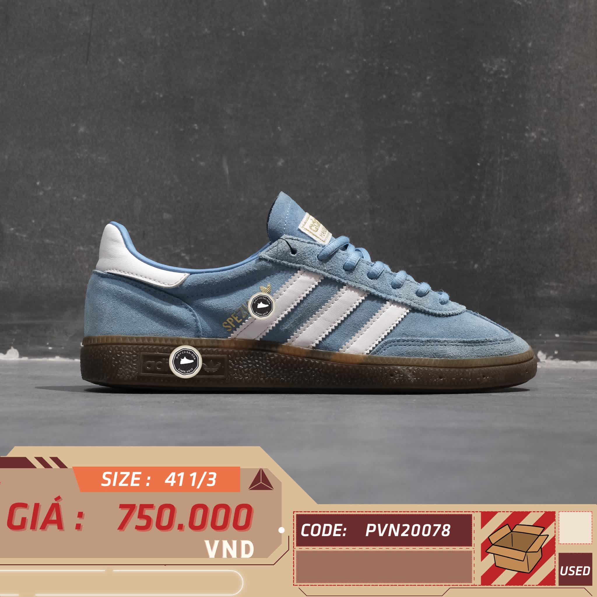 ADIDAS HANDBALL SPEZIAL “LIGHT BLUE / CLOUD WHITE / GUM” BD7632 SIZE 41 ⅓ GIÀY 2HAND CHÍNH HÃNG PVN20078
