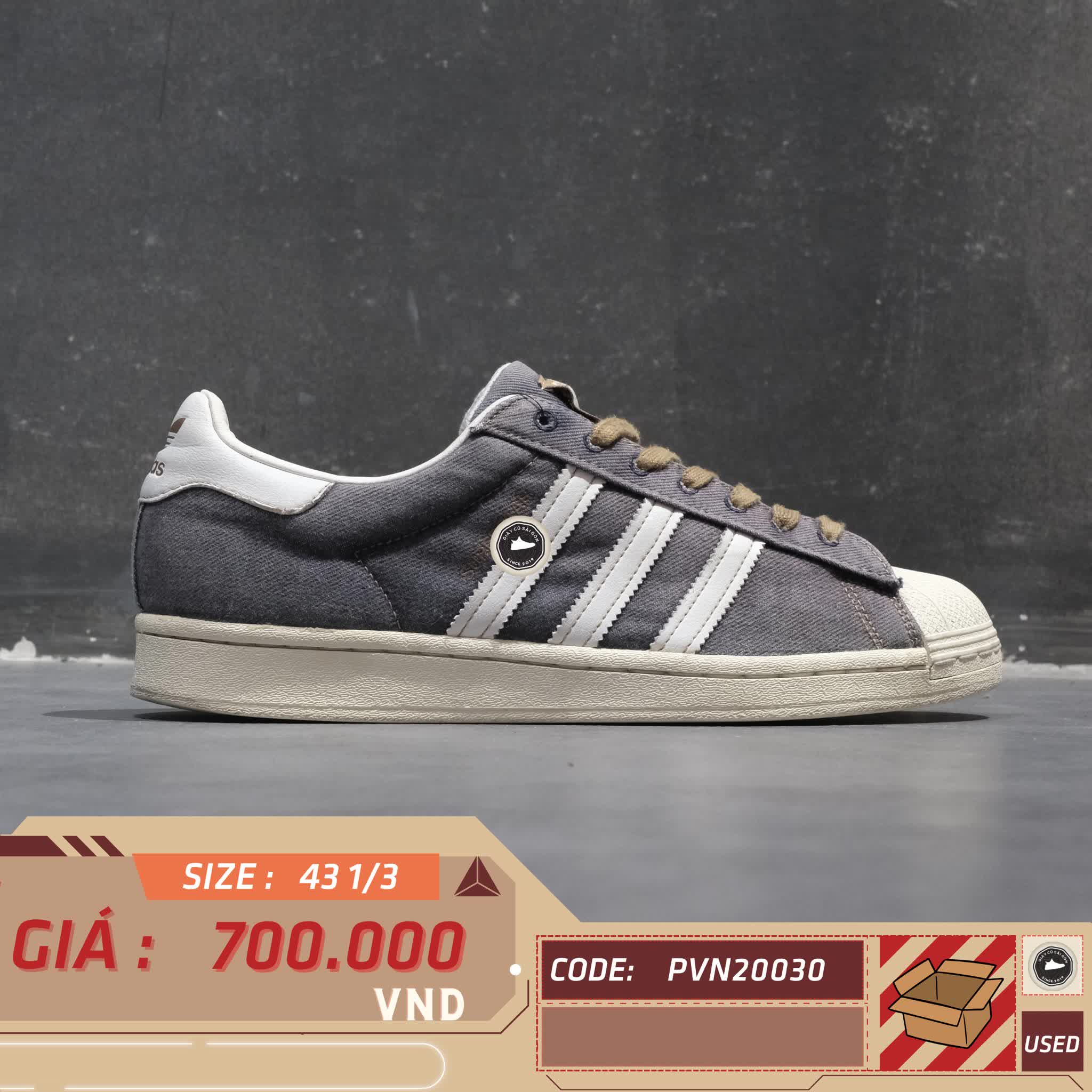 ADIDAS SUPERSTAR “WHITE COLLEGIATE NAVY” GY2918 SIZE 43⅓ GIÀY