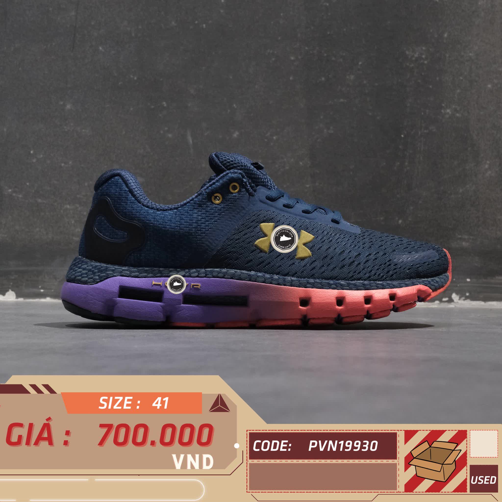 UNDER ARMOUR HOVR INFINITE 2 “BLACKOUT NAVY PURPLE” 3022587-403 SIZE 41 GIÀY 2HAND CHÍNH HÃNG PVN19930