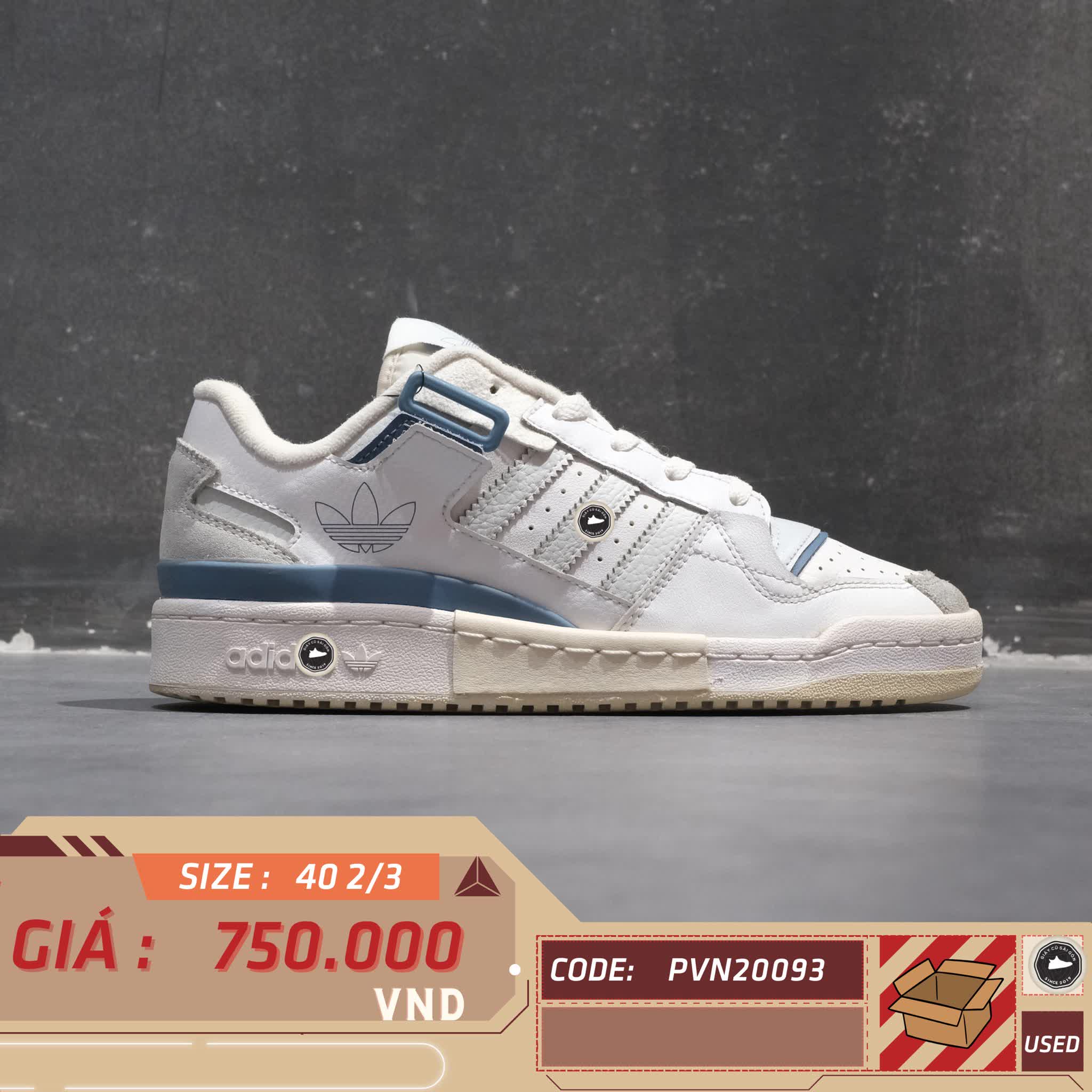 ADIDAS FORUM EXHIBIT LOW “WHITE / SKY TINT / CREAM WHITE” GW6348 SIZE 40 2/3 GIÀY 2HAND CHÍNH HÃNG PVN20093