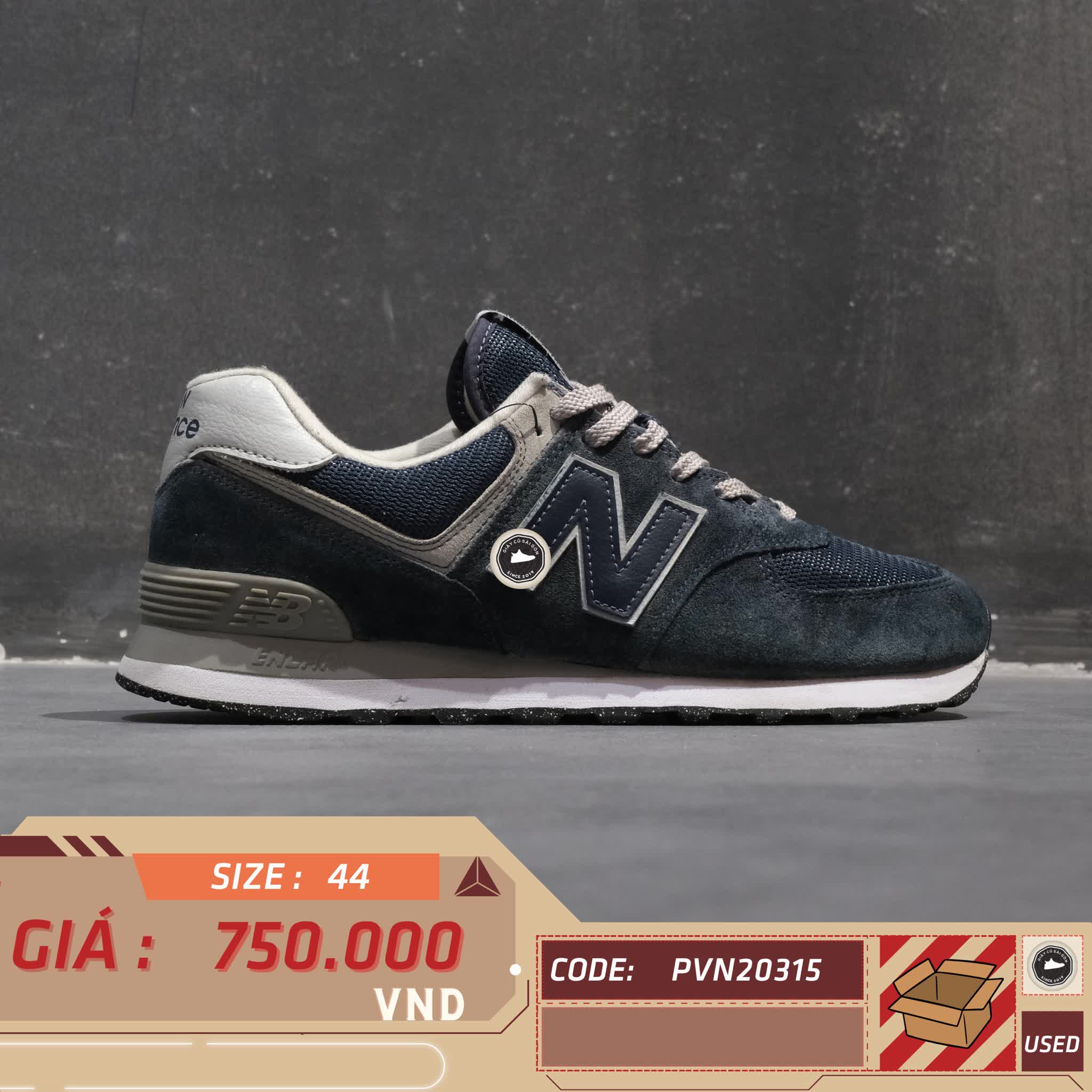 GIÀY NEW BALANCE 574 CLASSIC ‘CORE PACK NAVY’ ML574EVN SIZE 44 GIÀY 2HAND CHÍNH HÃNG PVN20315
