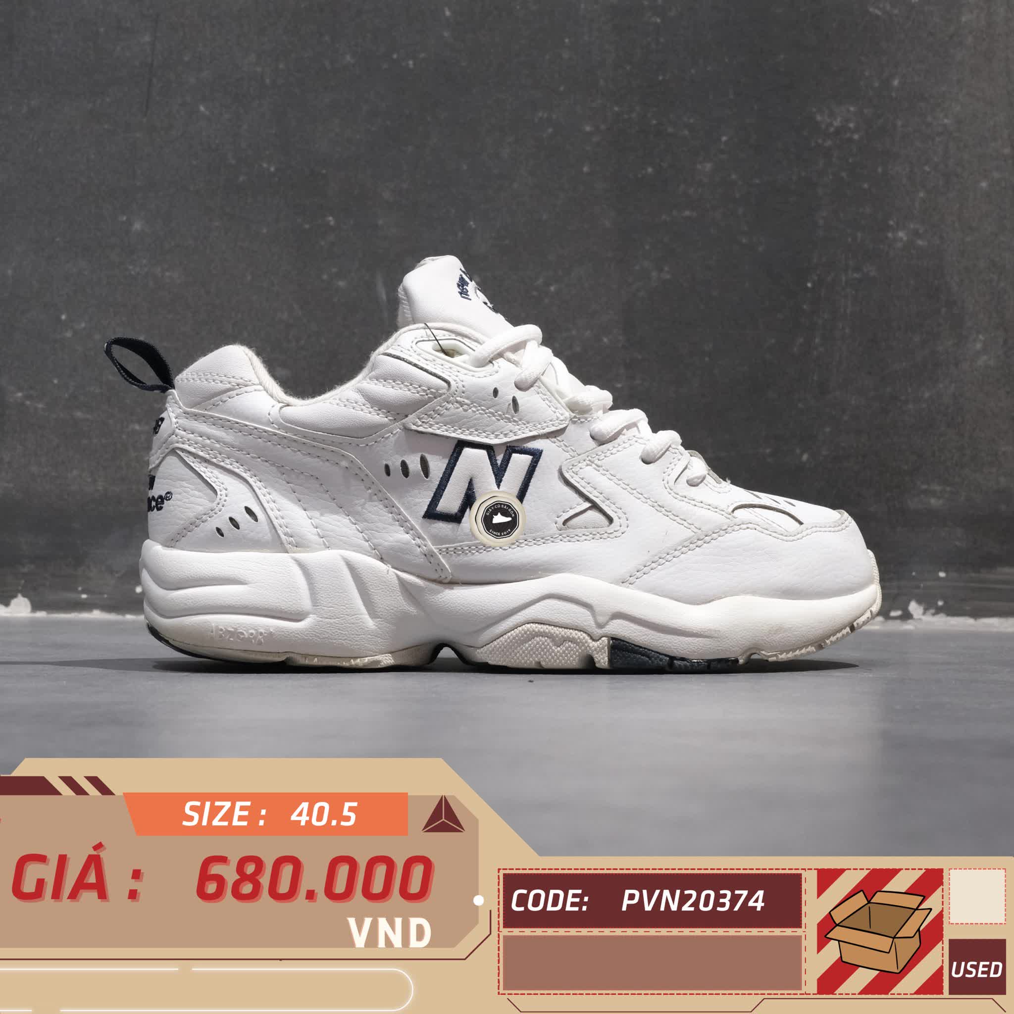 NEW BALANCE 608 ‘WHITE NAVY’ WX608WT SIZE 40.5 GIÀY 2HAND CHÍNH HÃNG PVN20374