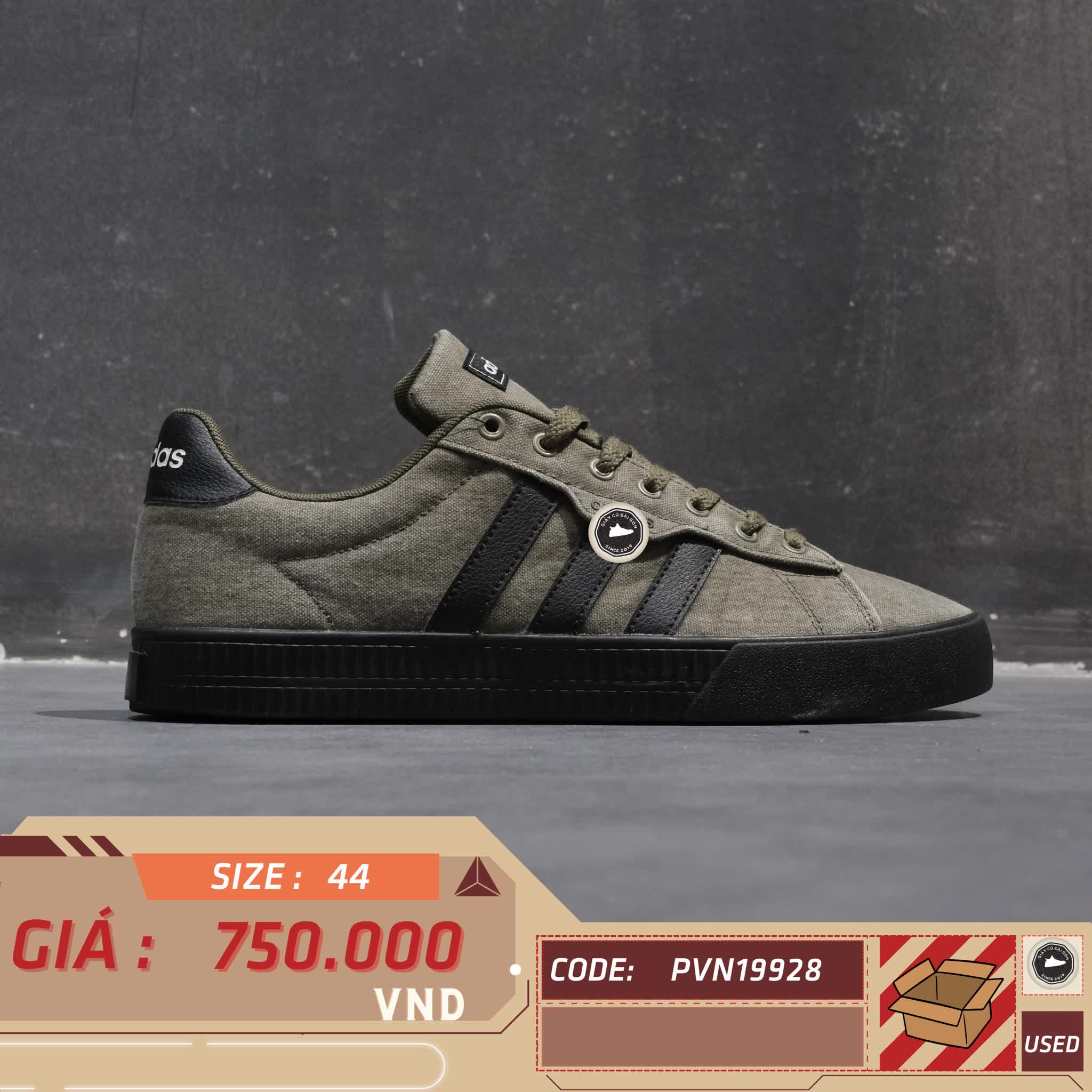 Adidas Daily 3.0 ‘Olive Green / Core Black / Cloud White’ – HP6029 SIZE 44 Giày 2hand chính hãng PVN19928