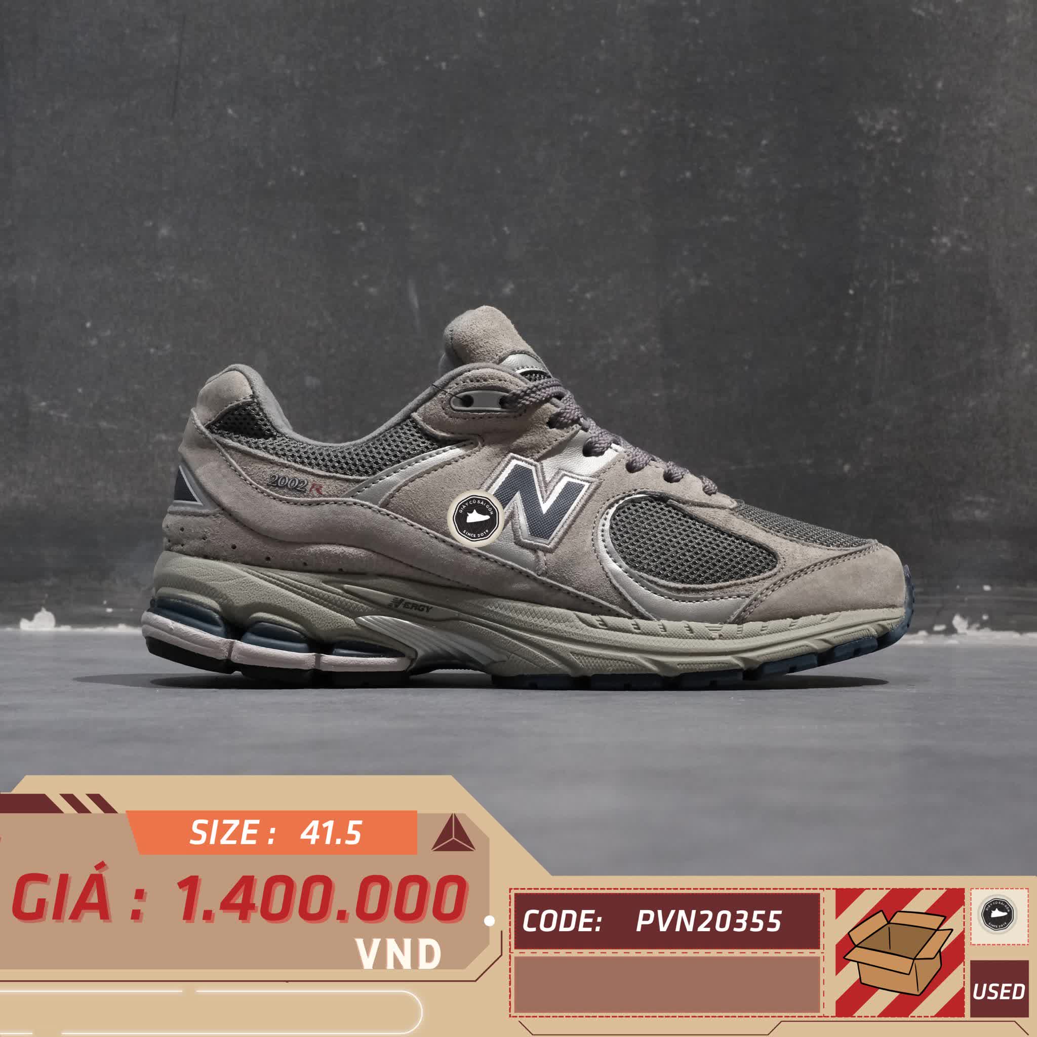 NEW BALANCE 2002R 'LIGHT GREY' ML2002RA SIZE 41.5 GIÀY 2HAND CHÍNH HÃNG PVN20355