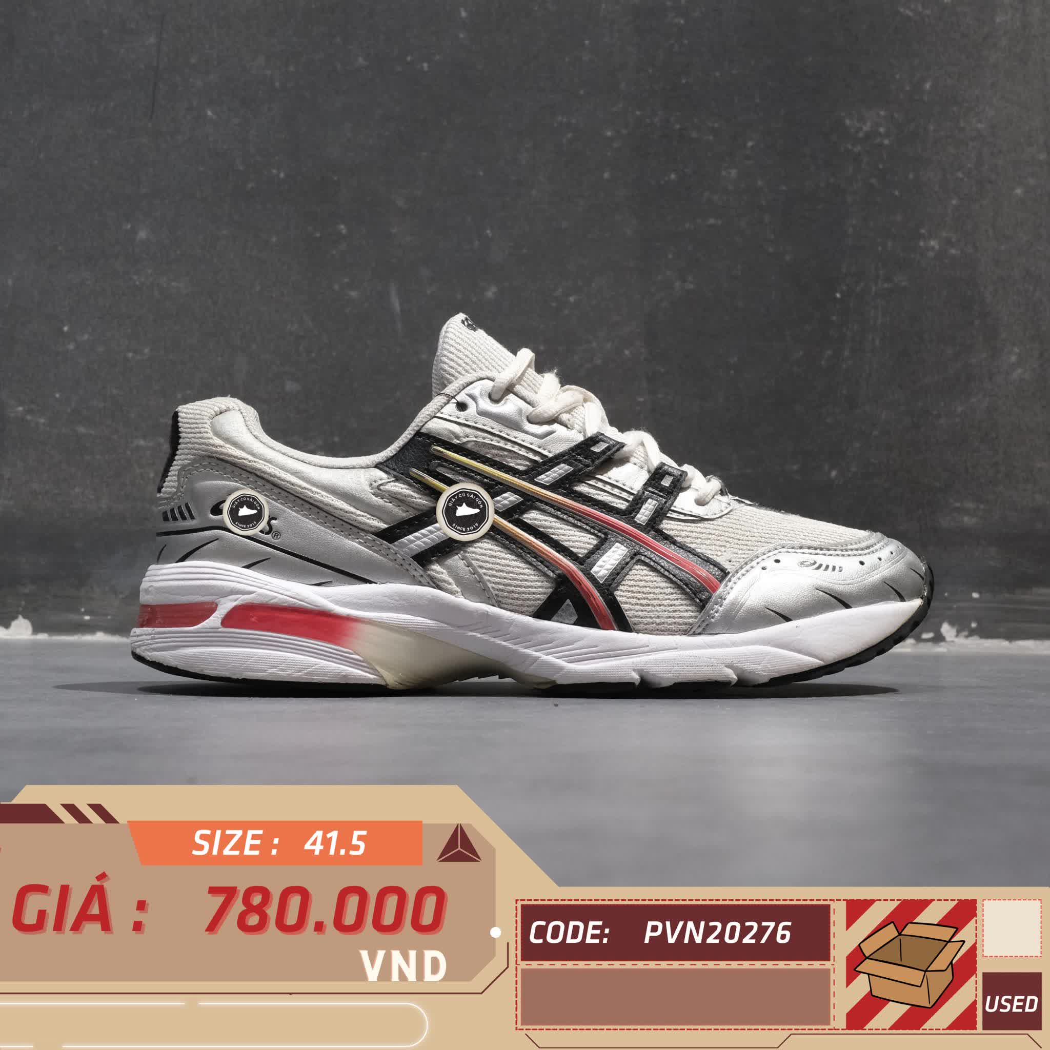 ASICS GEL-1090 ‘SILVER / STEEL GRAY’ 1021A285 SIZE 41.5 GIÀY 2HAND CHÍNH HÃNG PVN20270