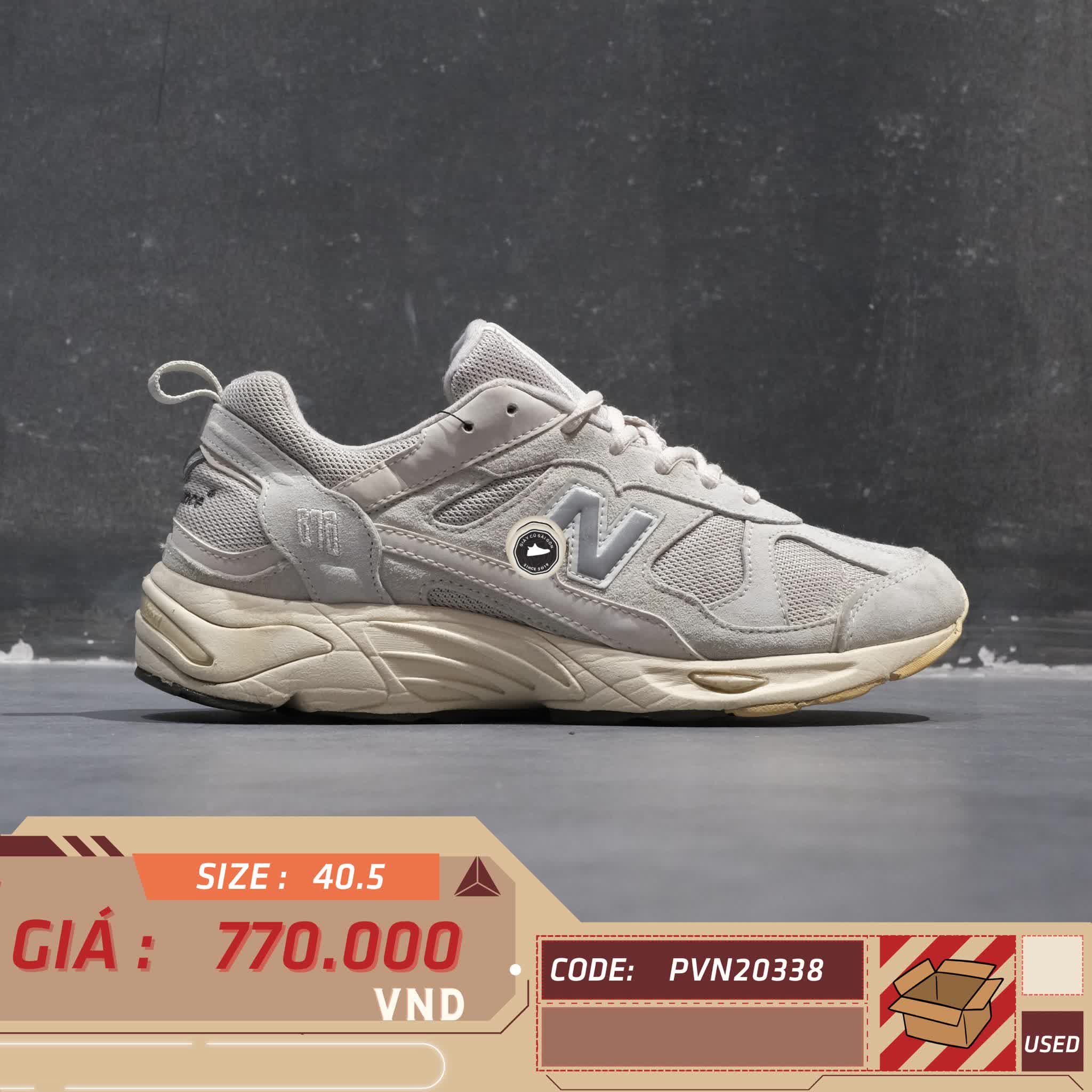 NEW BALANCE 878 ‘LIGHT GREY’ CM878MA1 SIZE 40.5 GIÀY 2HAND CHÍNH HÃNG PVN20338