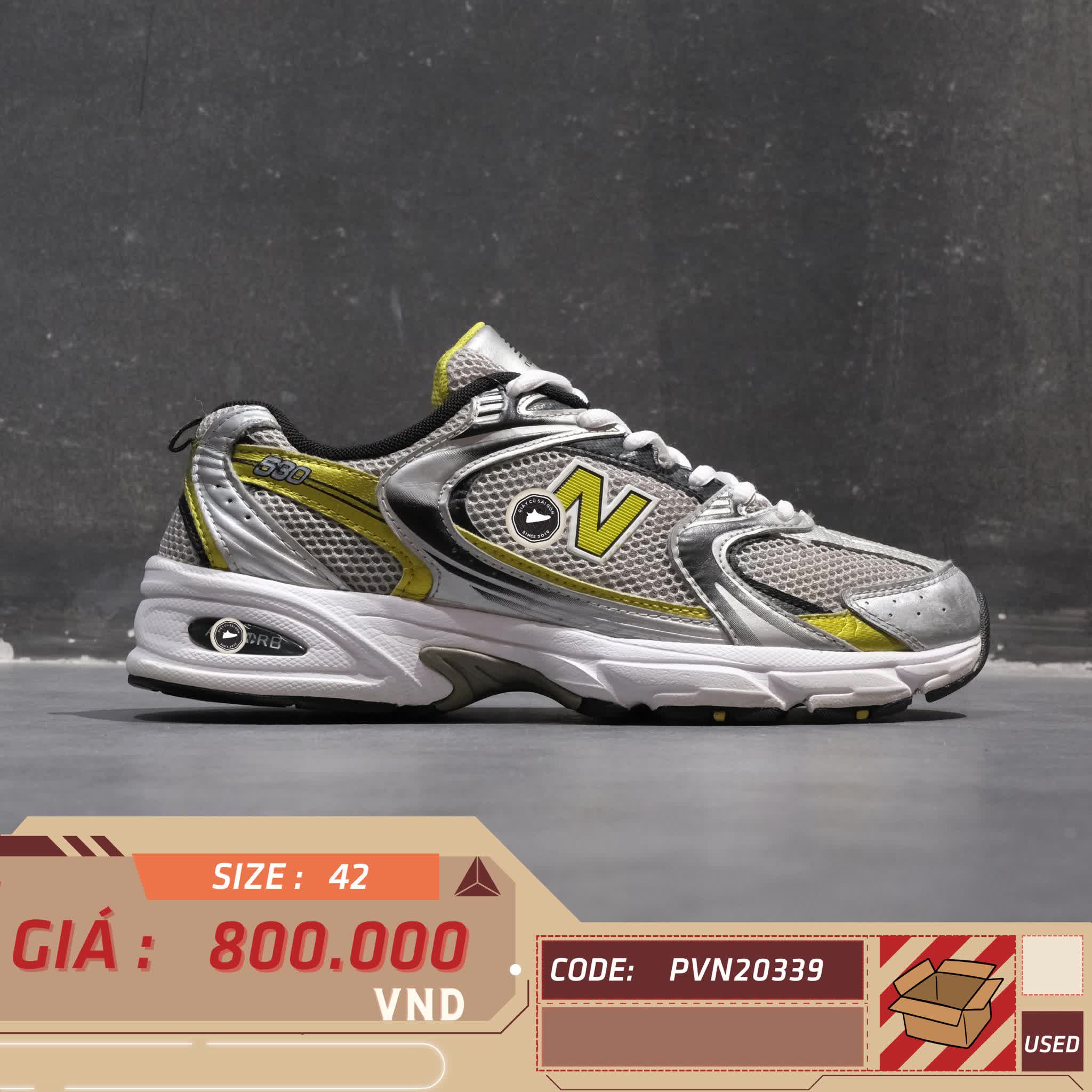NEW BALANCE 530 ‘SILVER YELLOW’ MR530SC SIZE 42 GIÀY 2HAND CHÍNH HÃNG PVN20339