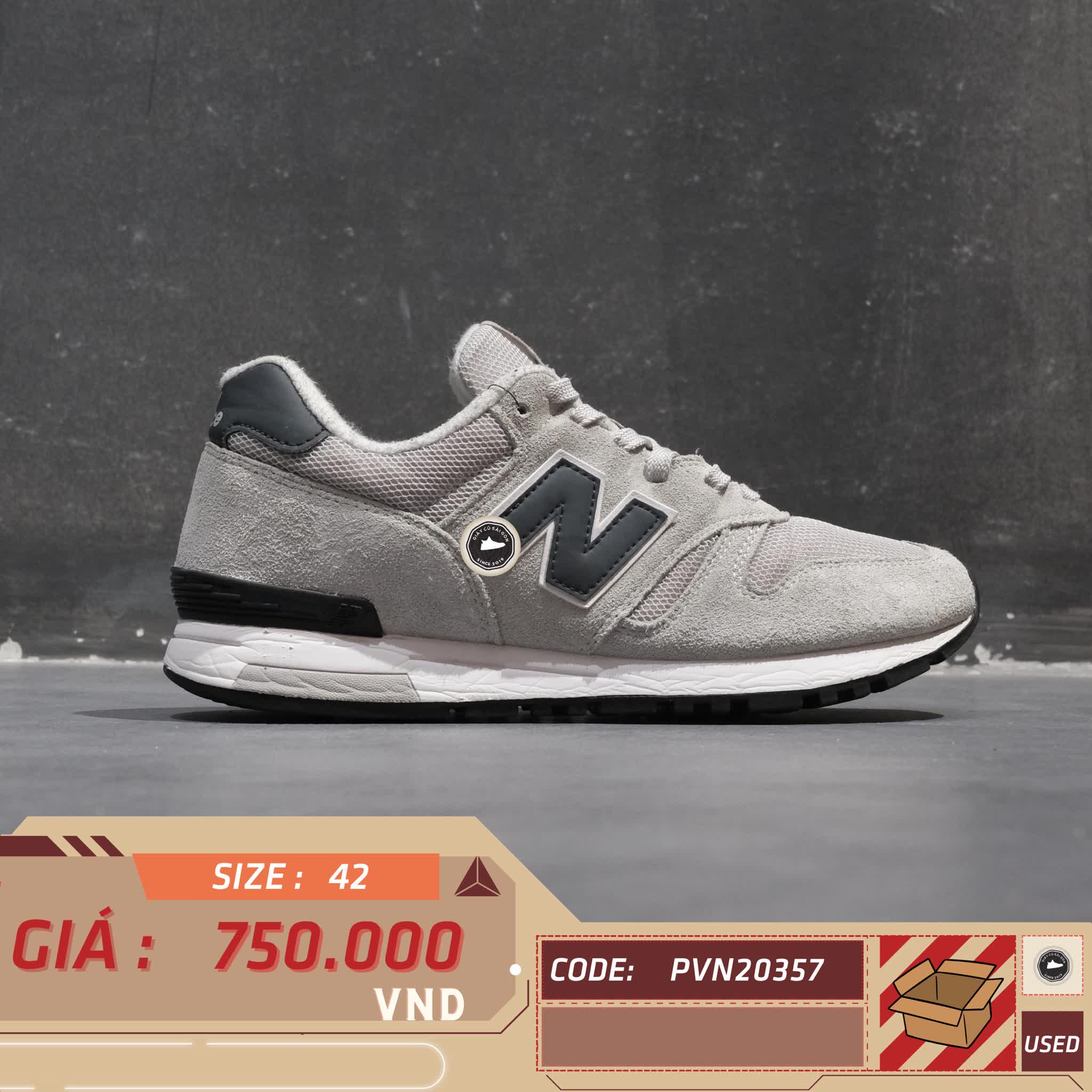 NEW BALANCE 565 'CLOUD GREY' ML565CLG SIZE 42 GIÀY 2HAND CHÍNH