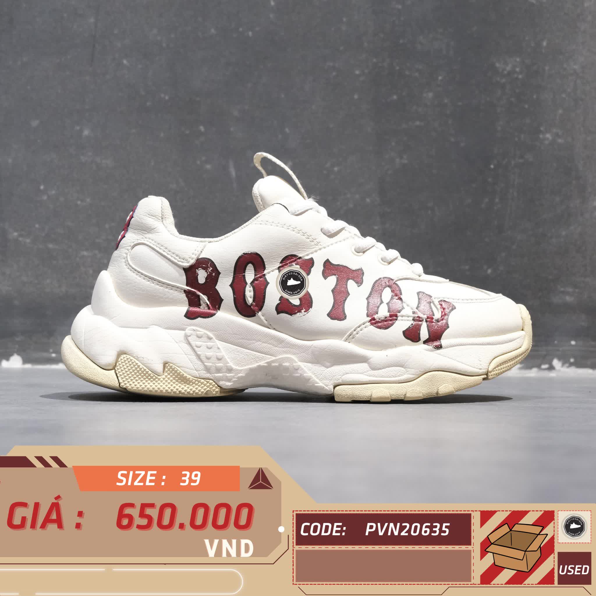 MLB Big Ball Chunky P – Boston Big Ball Chunky P 32SHC2915 SIZE 39 Giày 2hand chính hãng PVN20635