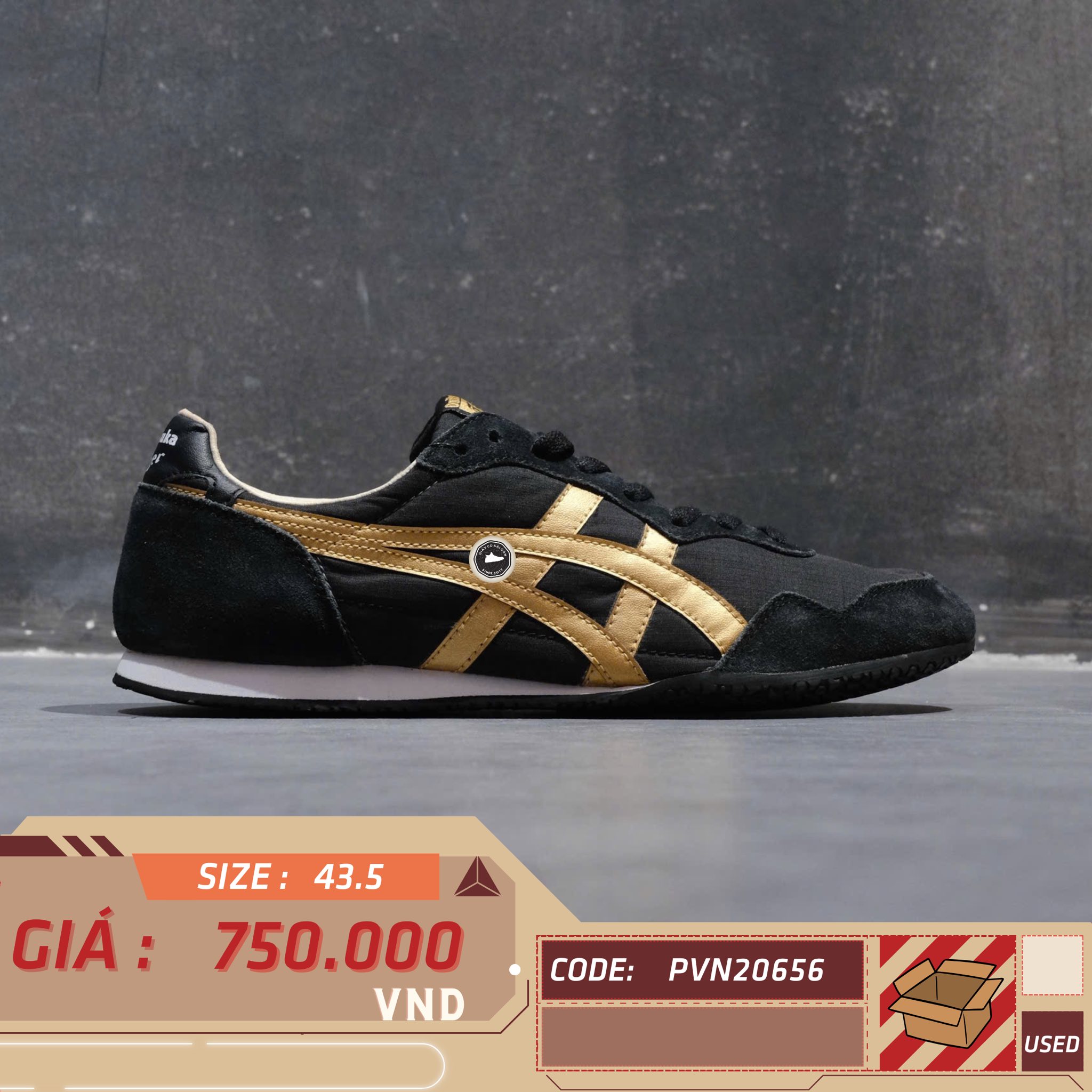 ONITSUKA TIGER SERRANO B1183B400-001 SIZE 43.5 GIÀY 2HAND CHÍNH HÃNG PVN20656