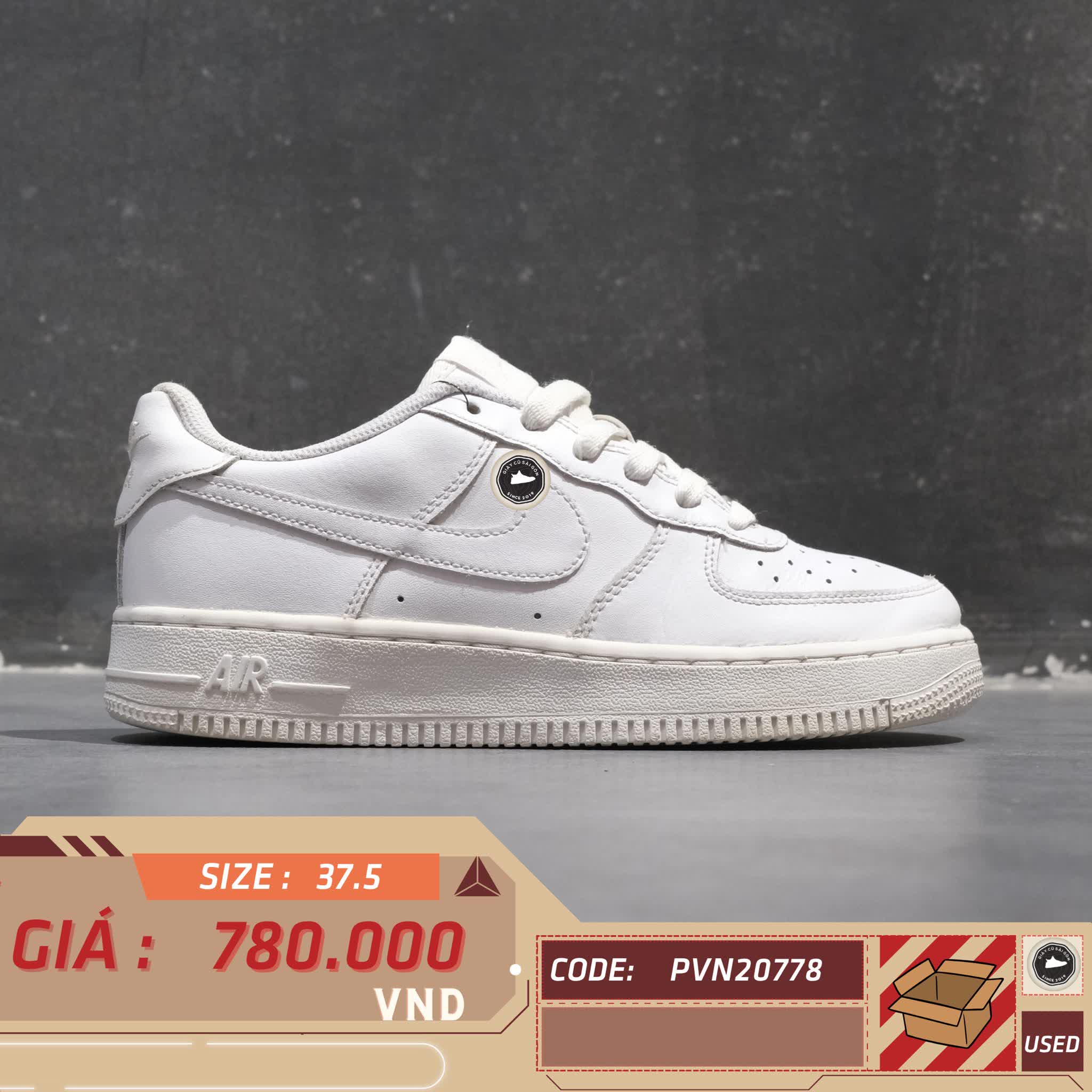 NIKE AIR FORCE 1 LOW LE TRIPLE WHITE DH2920-111 SIZE 37.5 GIÀY 2HAND CHÍNH HÃNG PVN20778