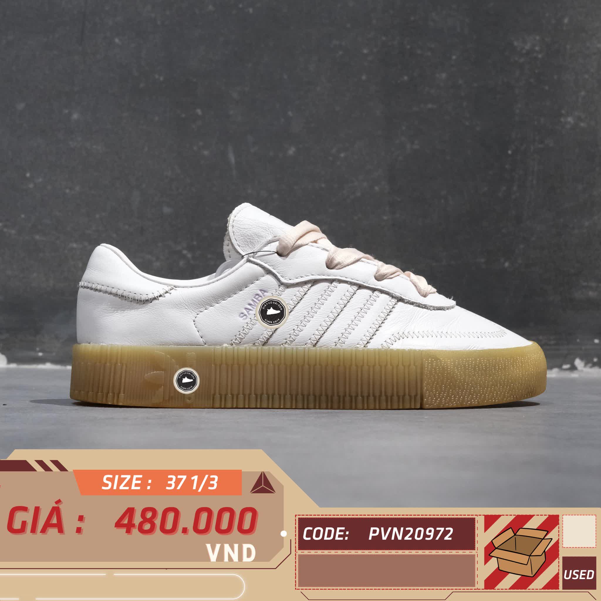 ADIDAS SAMBAROSE 'WHITE HALO PINK' FY3030 SIZE 37 1/3 GIÀY 2HAND CHÍNH HÃNG PVN20972