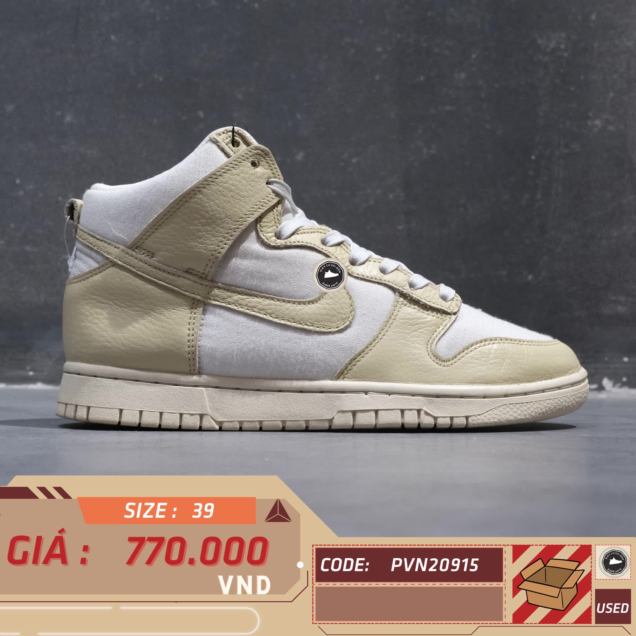 NIKE DUNK HIGH LX CERTIFIED FRESH TEAM GOLD DX3452-700 SIZE 39 GIÀY 2HAND CHÍNH HÃNG PVN20915