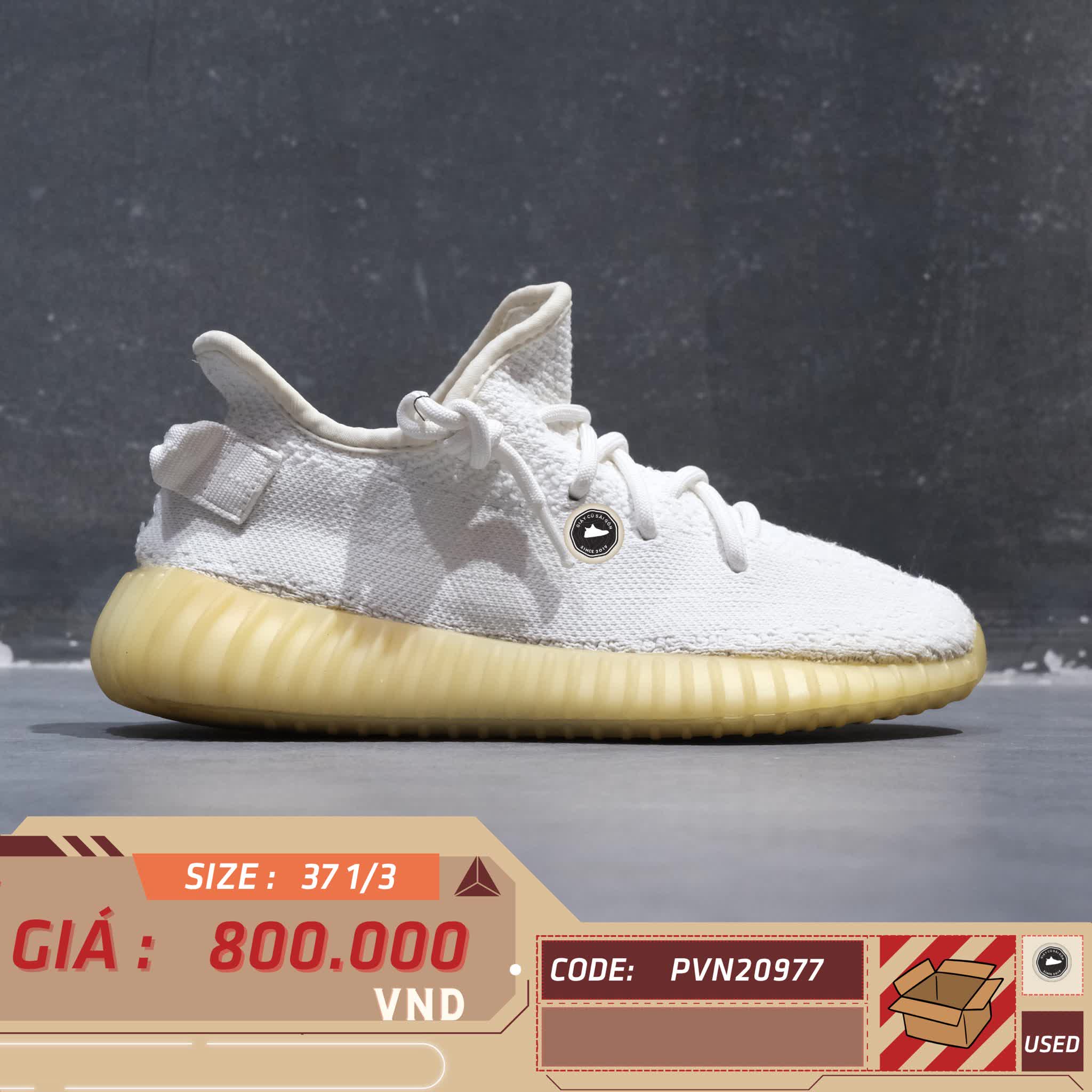 ADIDAS YEEZY BOOST 350 V2 CREAM WHITE CP9366 SIZE 37 1/3 GIÀY 2HAND CHÍNH HÃNG PVN20977