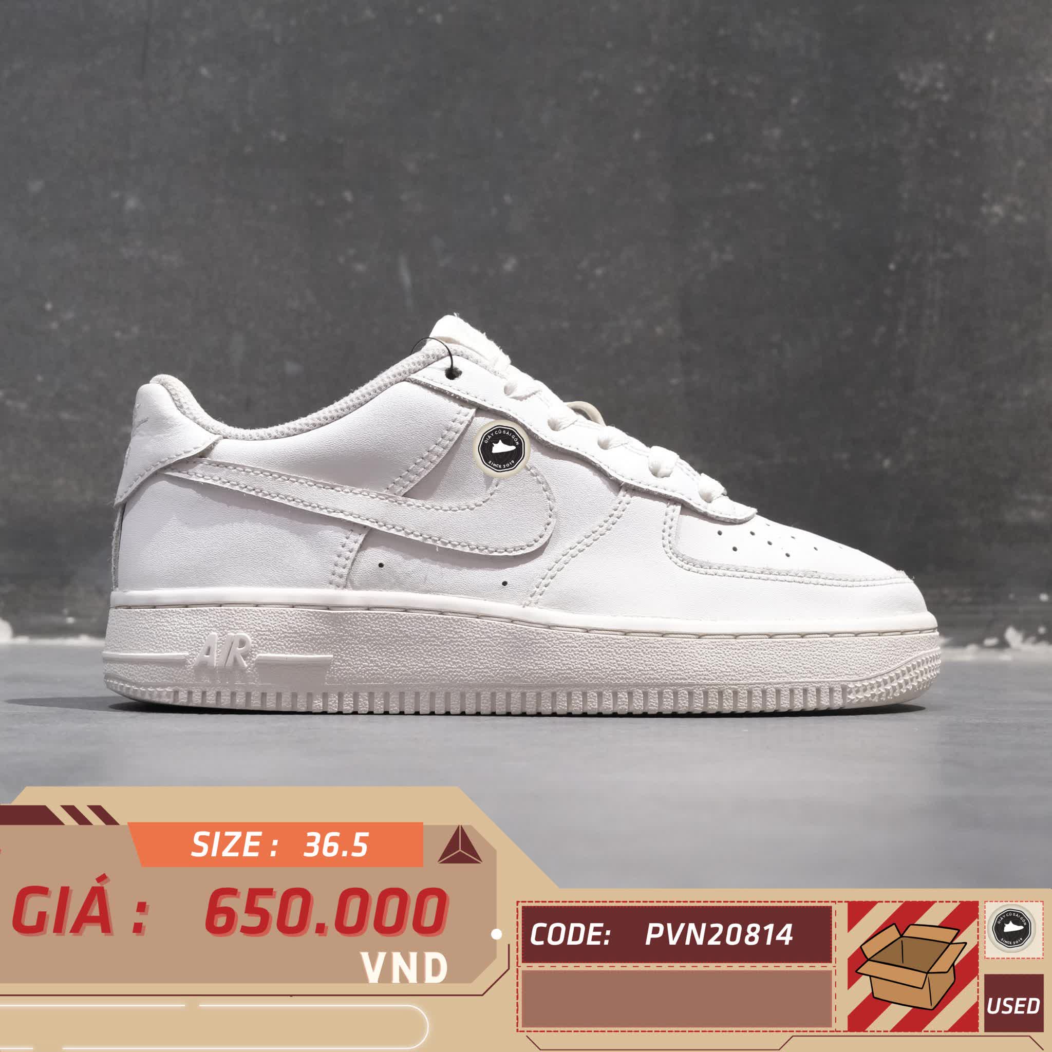 NIKE AIR FORCE 1 LOW LE TRIPLE WHITE DH2920-111 SIZE 36.5 GIÀY 2HAND CHÍNH HÃNG PVN20814