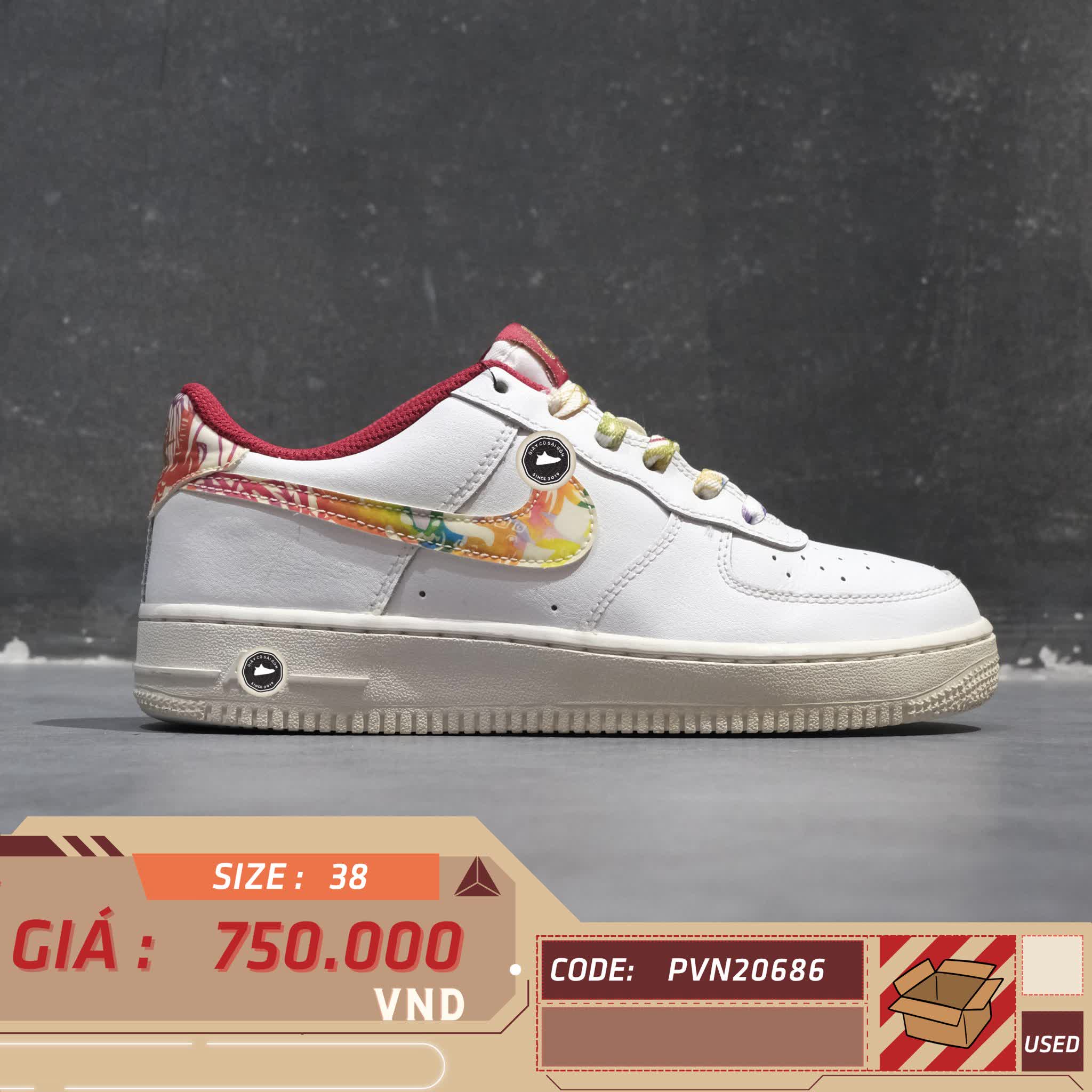 NIKE AIR FORCE 1 CHINESE NEW YEAR 2020 (GS) CU2980 191 SIZE 38 GIÀY 2HAND CHÍNH HÃNG PVN20686
